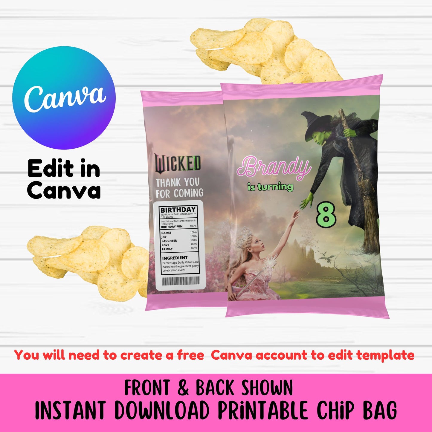 personalized wicked candy bar wrapper template