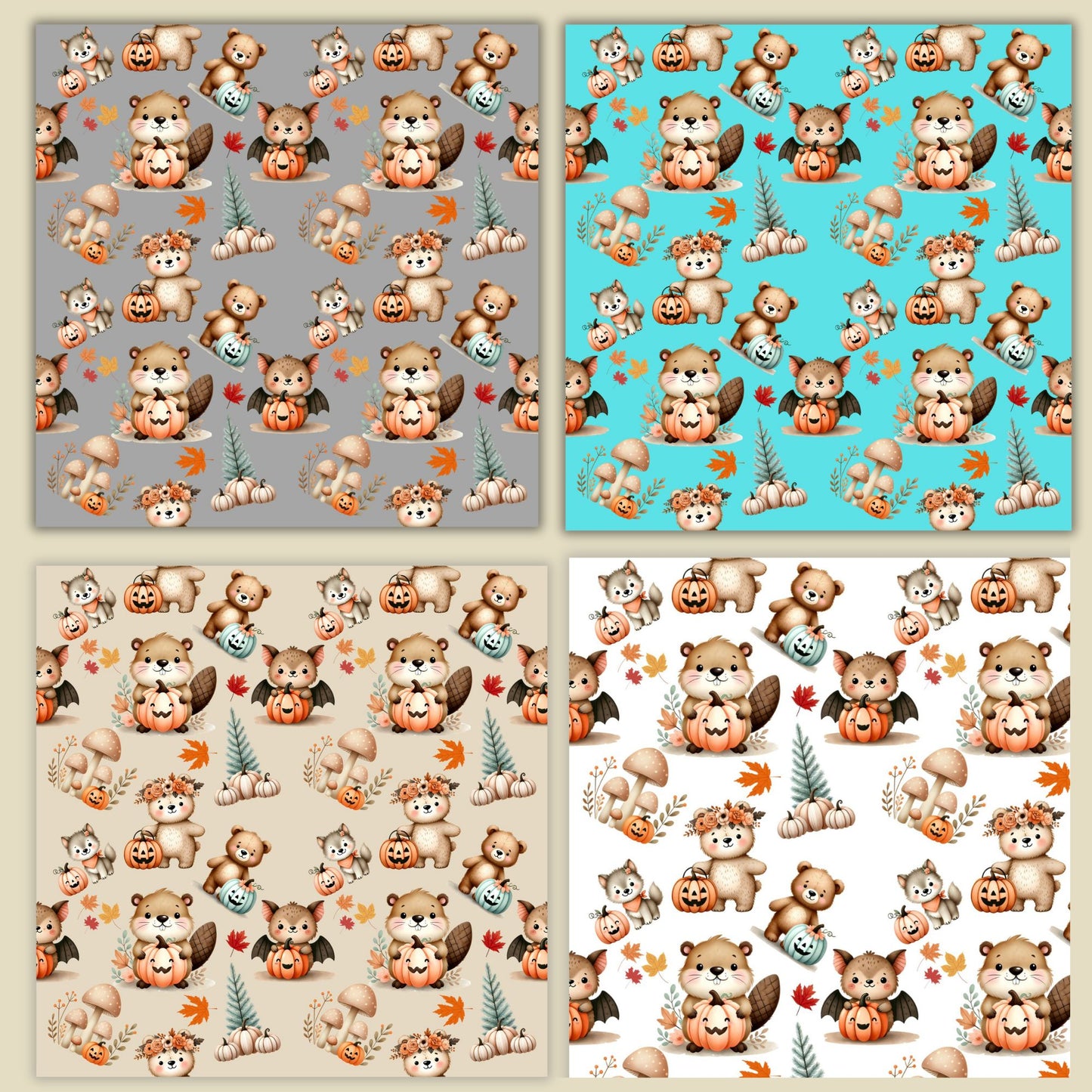 woodland animals digital paper