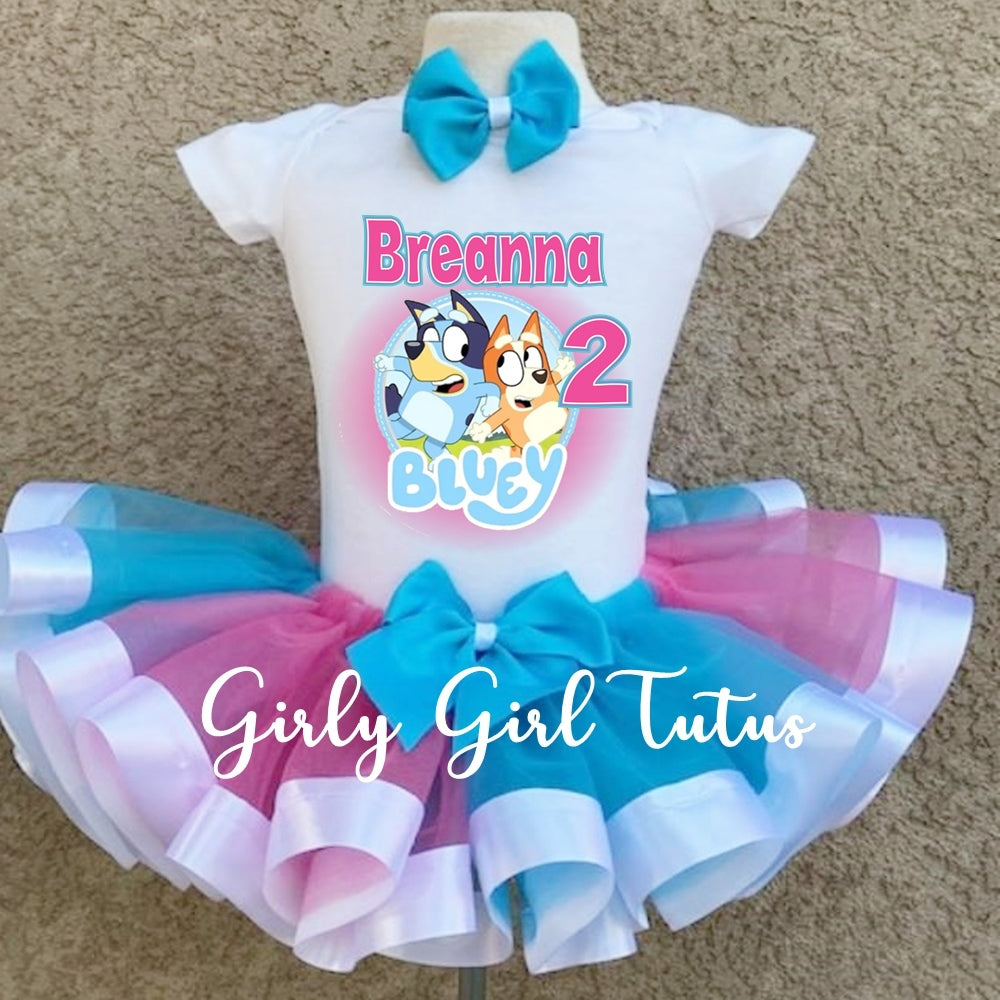 Bluey and Bingo Birthday Outfit for Girl - Ribbon Tutu – Girly