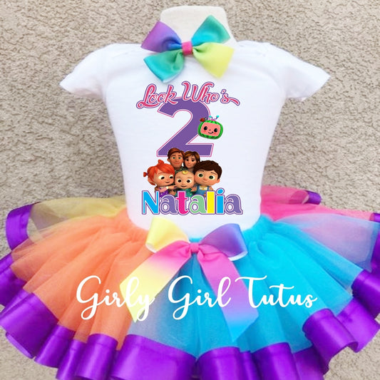 Cocomelon Birthday Tutu Outfit for Girl- Ribbon Tutu