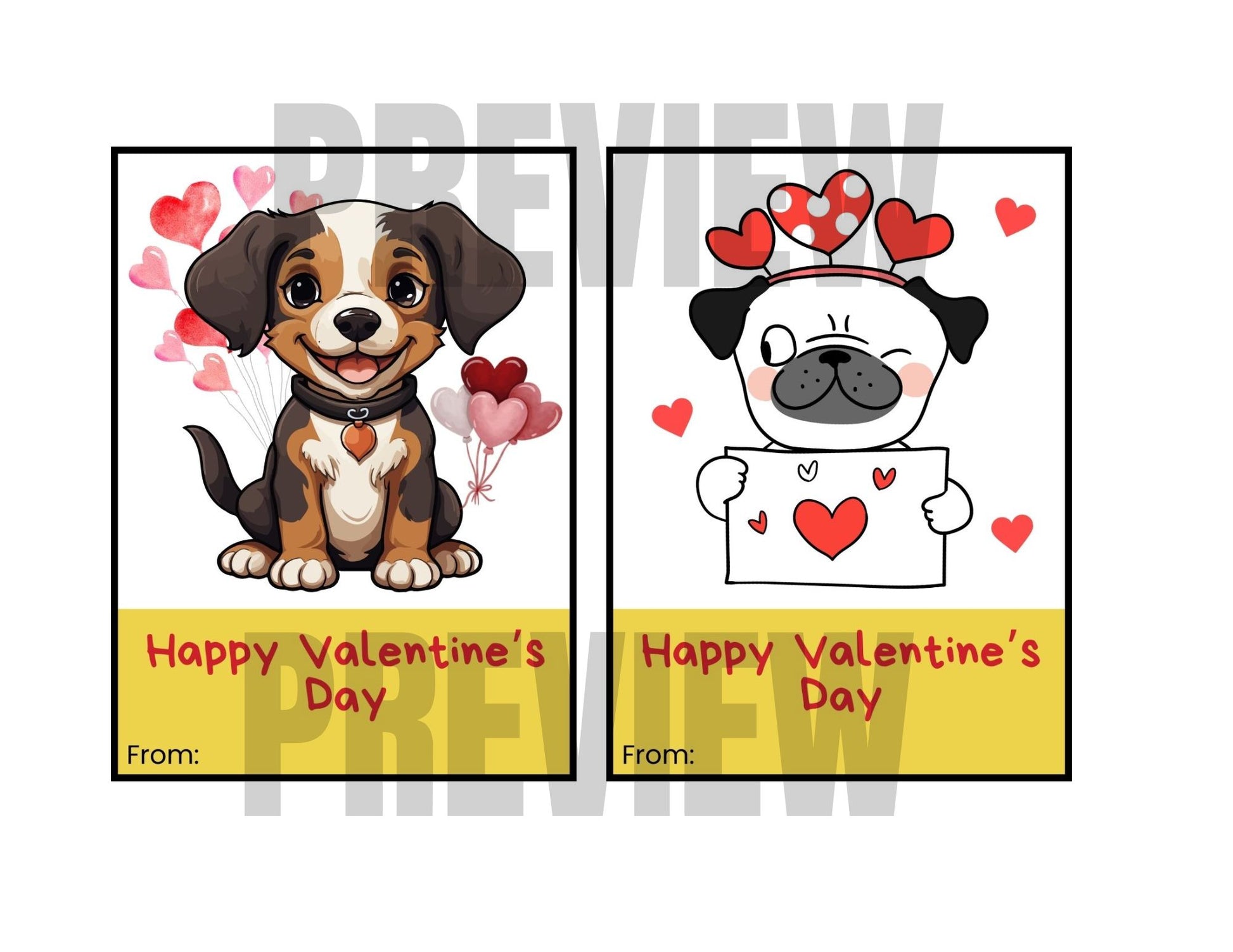 cute puppy valentine's day cards 