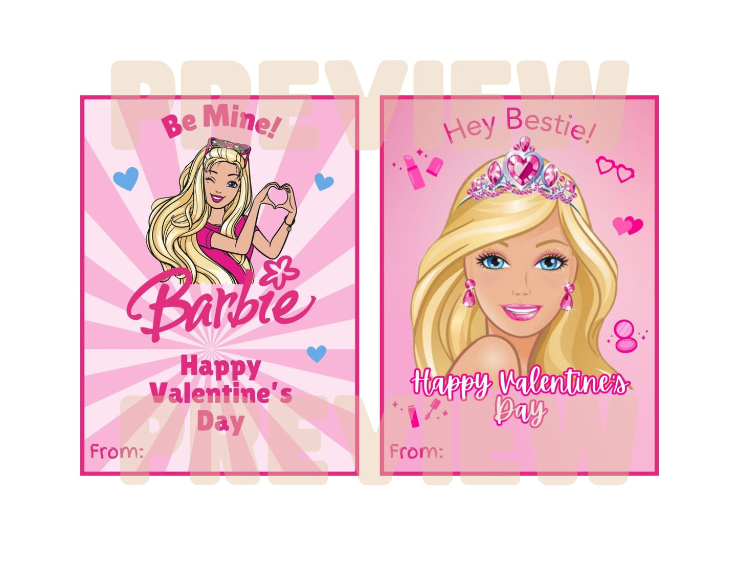 cute pink barbie valentine