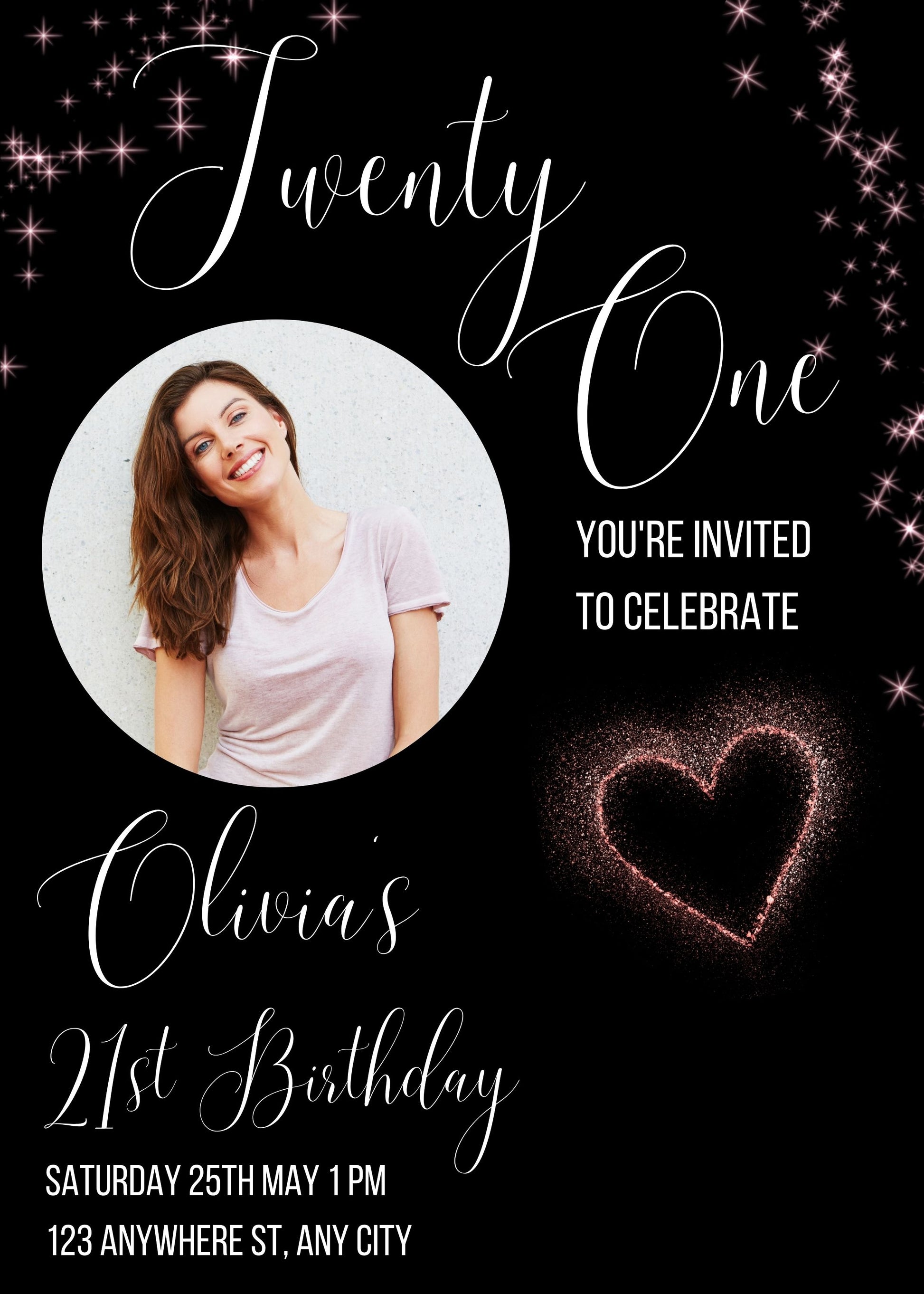 21st birthday girl party invite template 