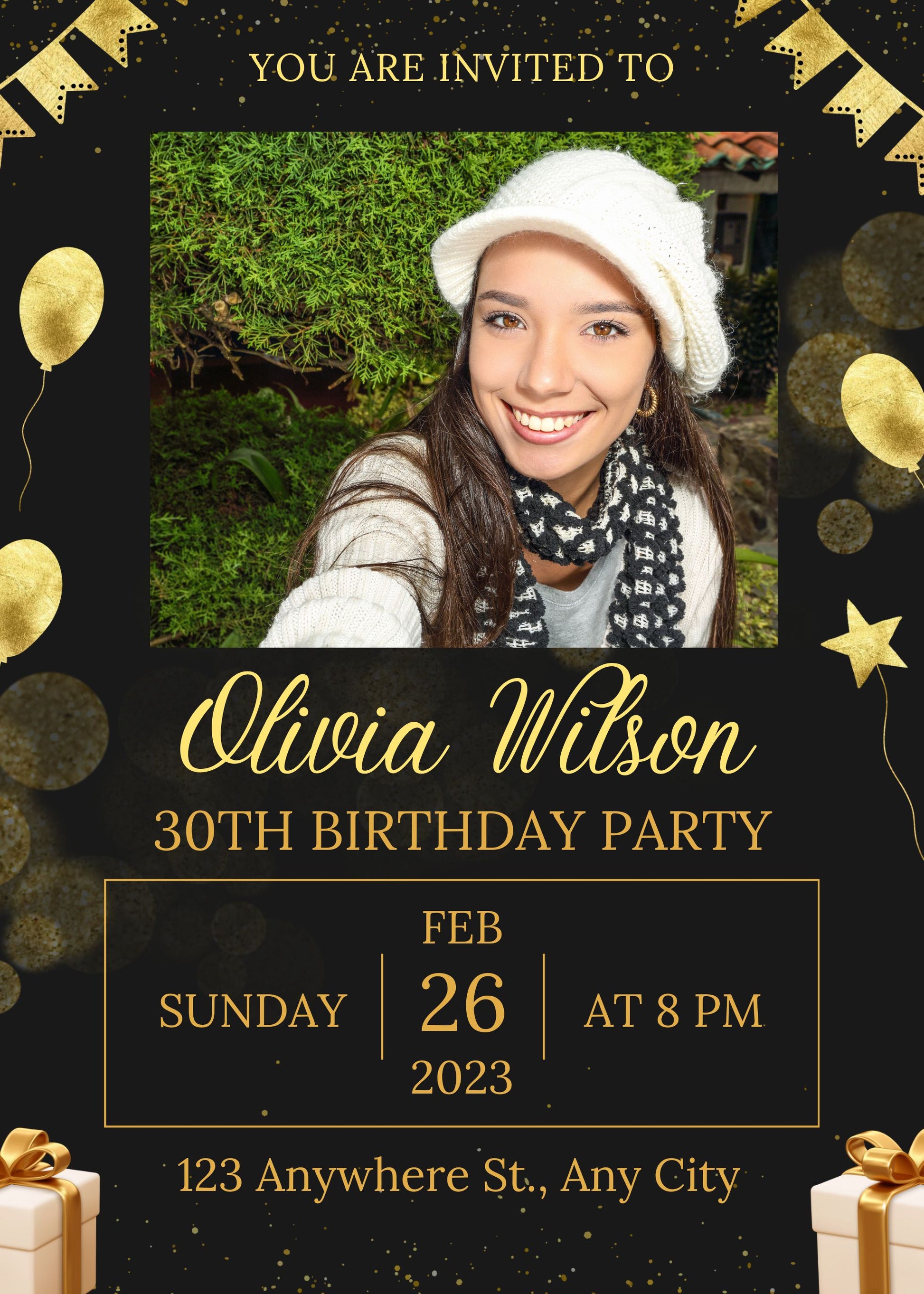 30th birthday photo invitation 