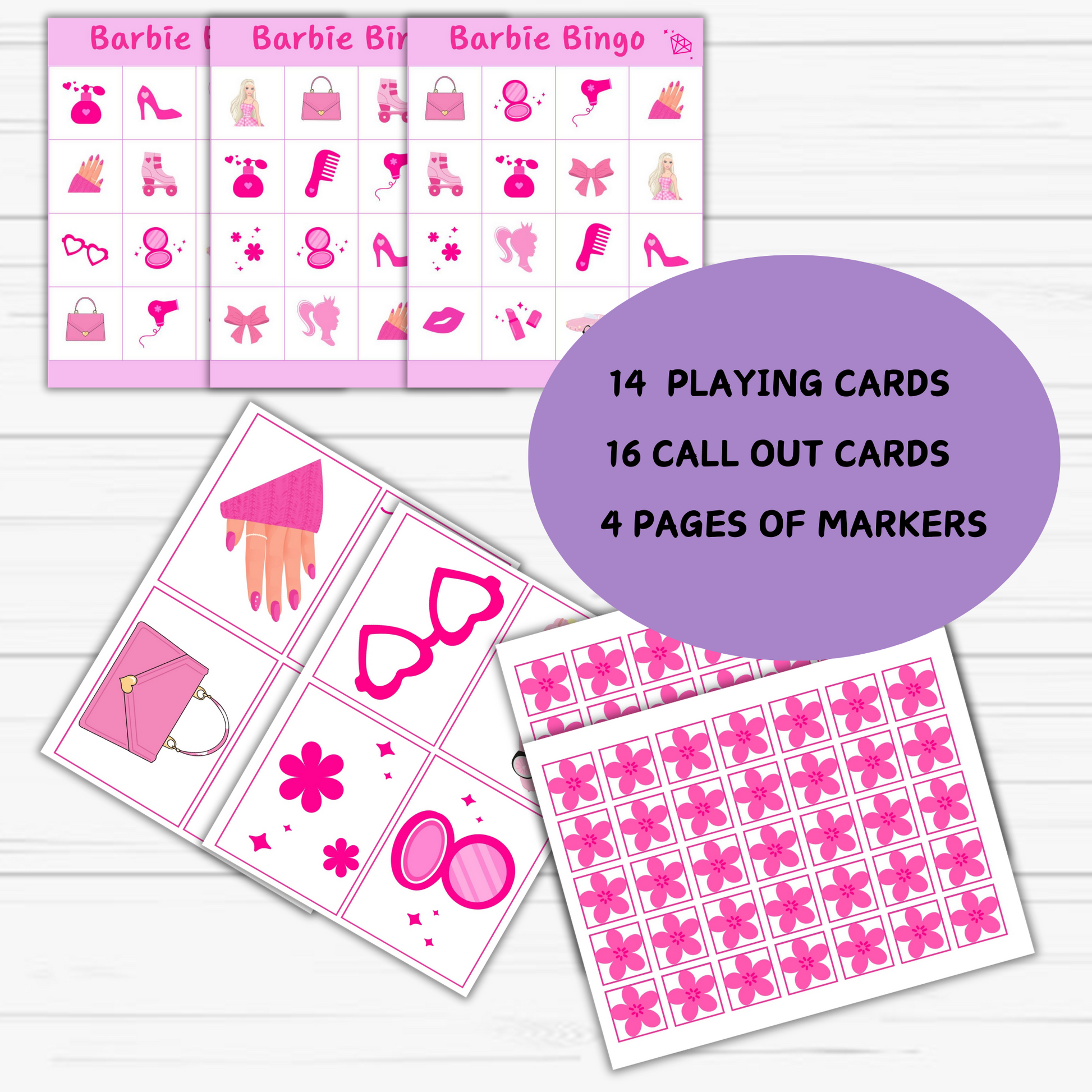 barbie bingo cards, g	birthday party ideas barbie