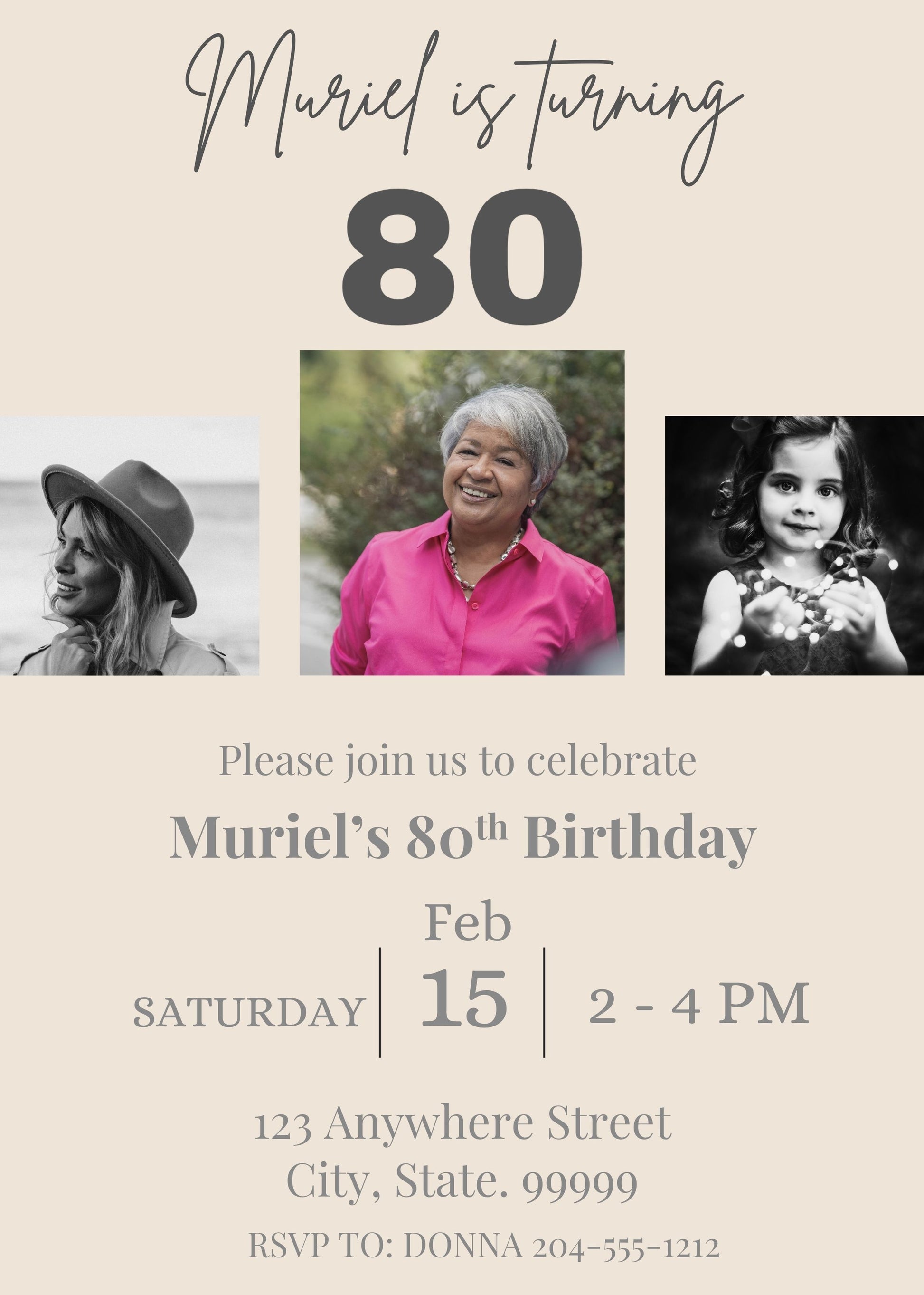 personalized 80th birthday invitation template 