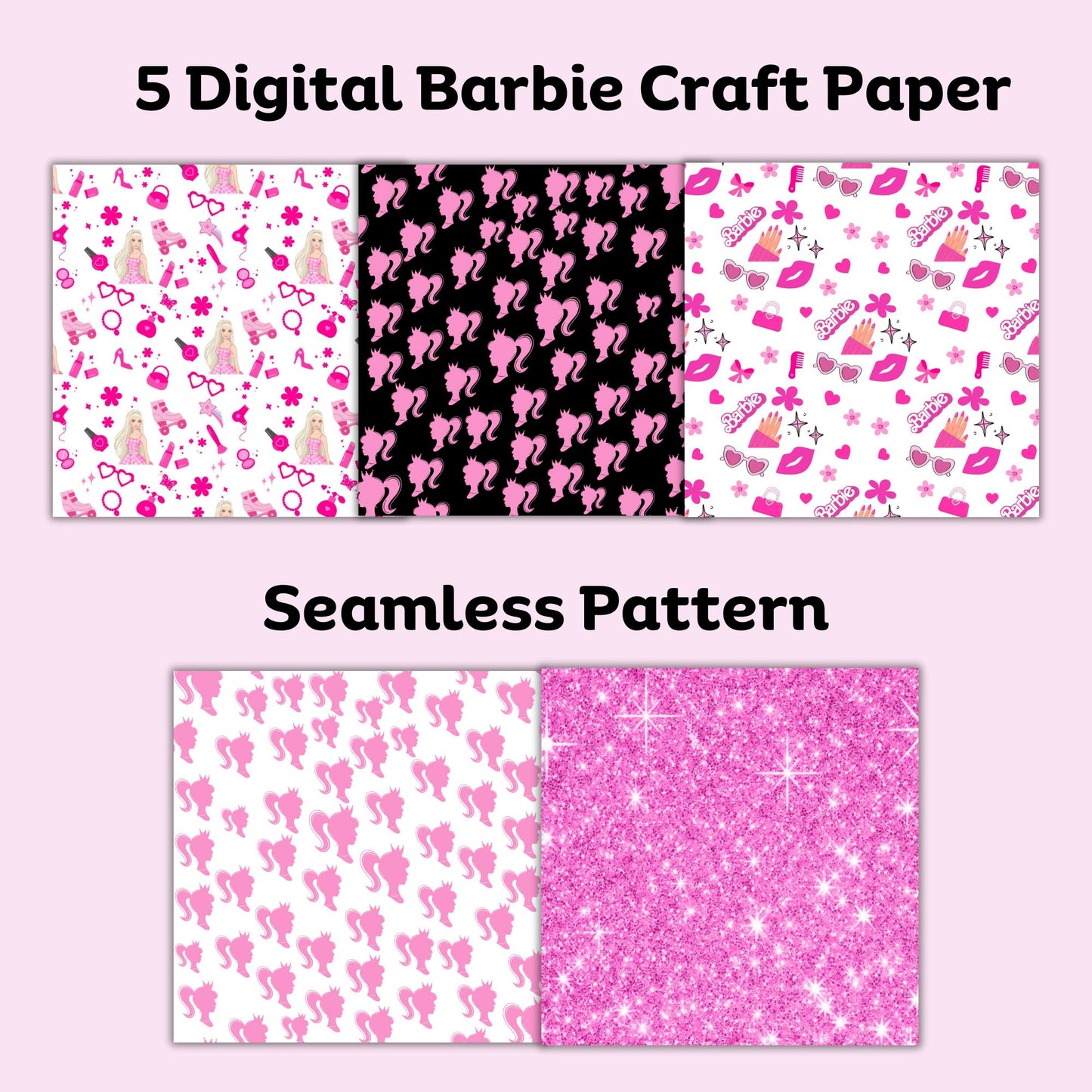 barbie seamless pattern, barbie craft paper, barbie crafts, barbie wrapping paper