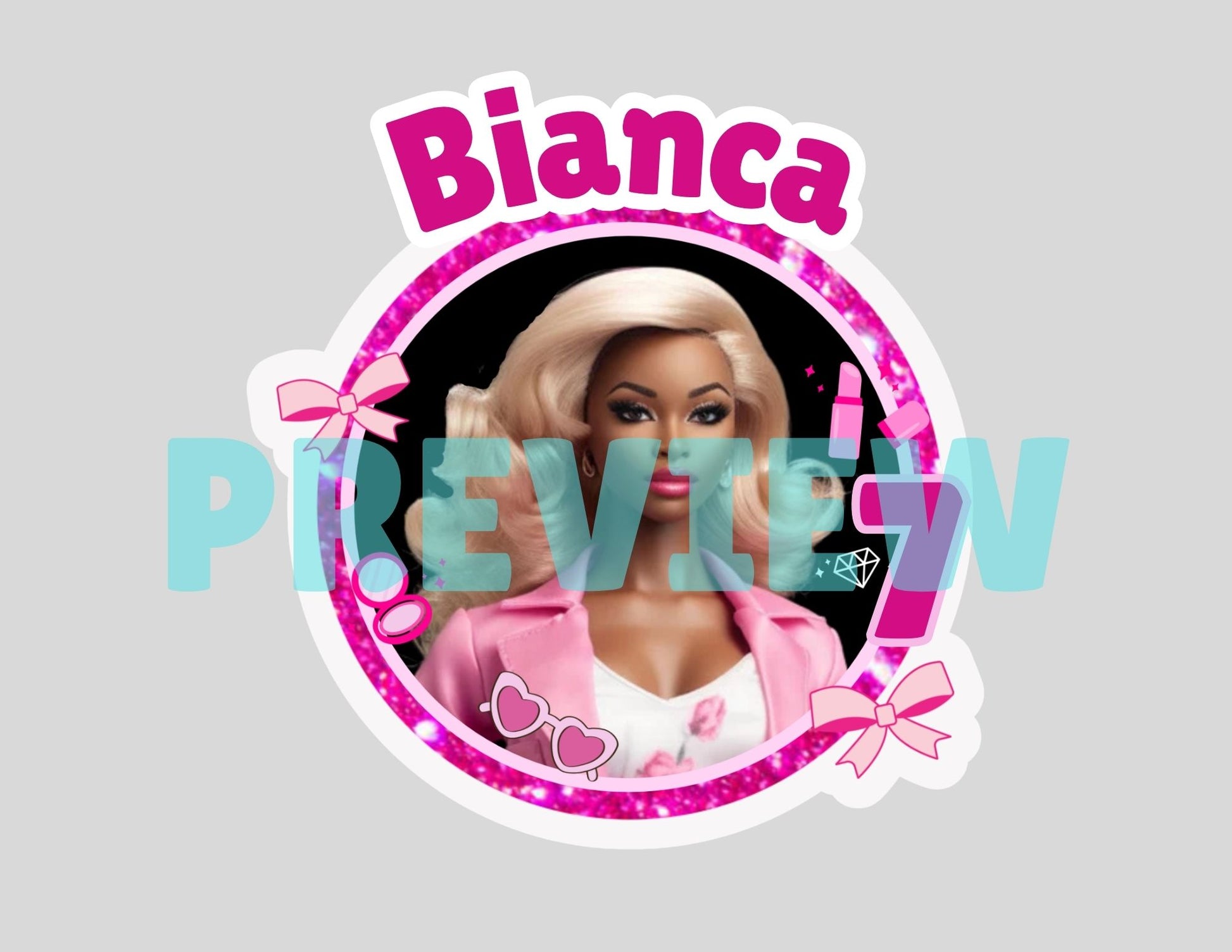 cute black barbie cake topper template 