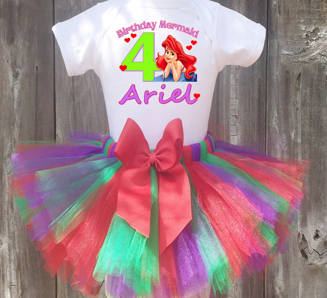 The Little Mermaid Birthday Tutu Outfit Set