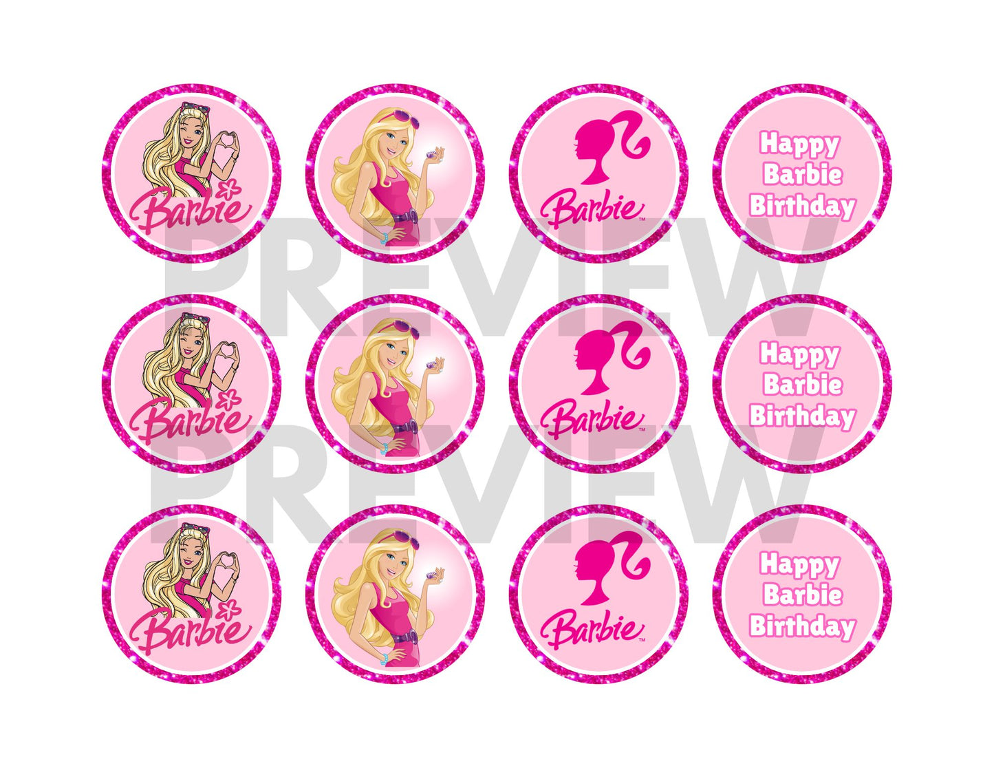 barbie cupcake toppers