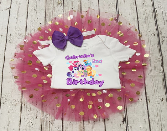 Baby Girls My Little Pony Birthday Tutu- My Little Pony Birthday Party Outfit