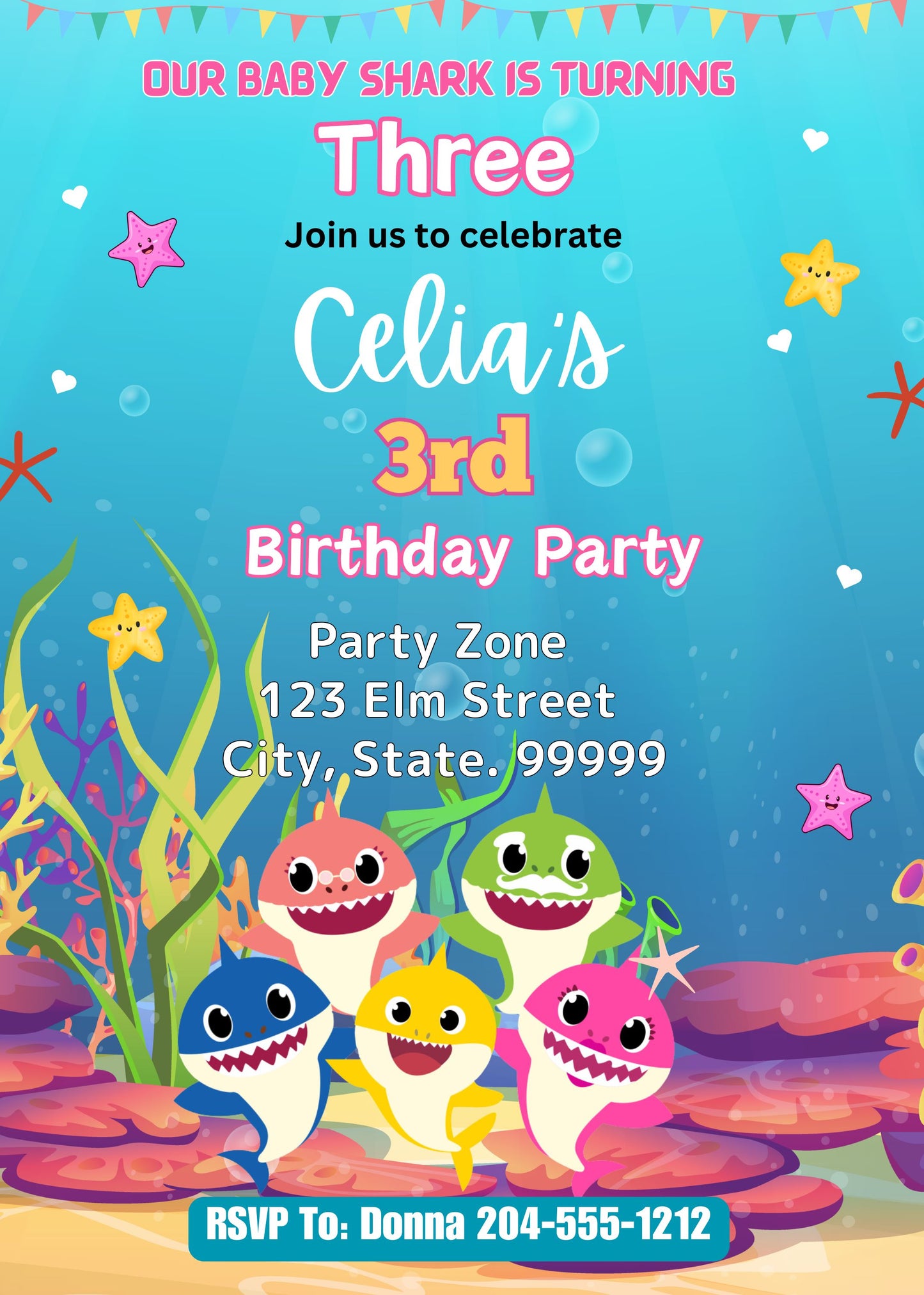 baby shark do do do invite 