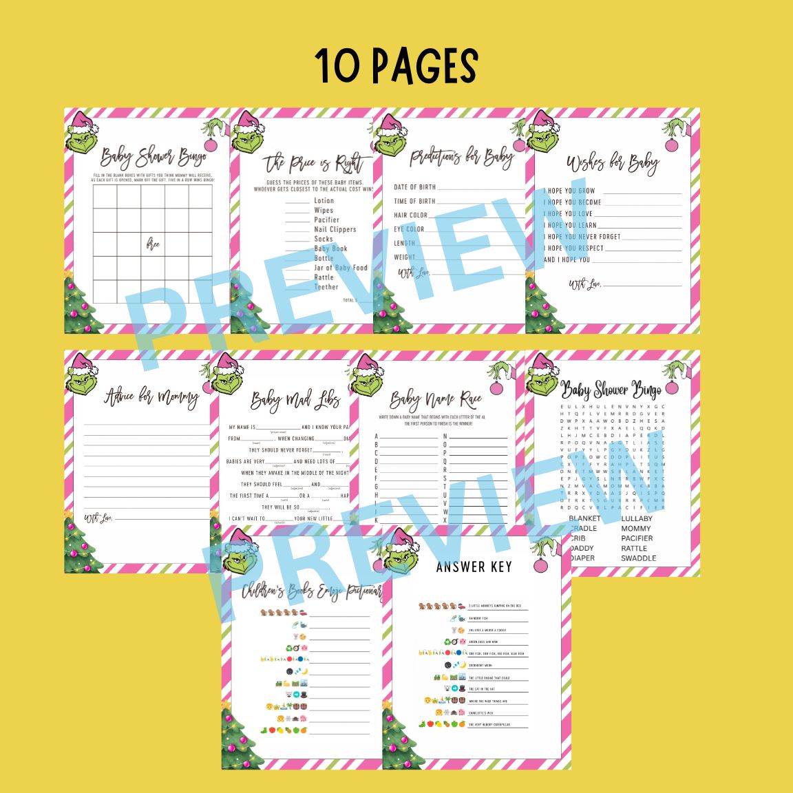 Grinch baby shower games
Grinchmas baby shower
Printable baby shower games