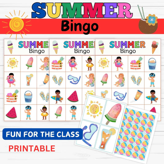 Summer Bingo Printable
Kids Summer Activity
Printable Bingo Cards
Summer Camp Games
End of School Party