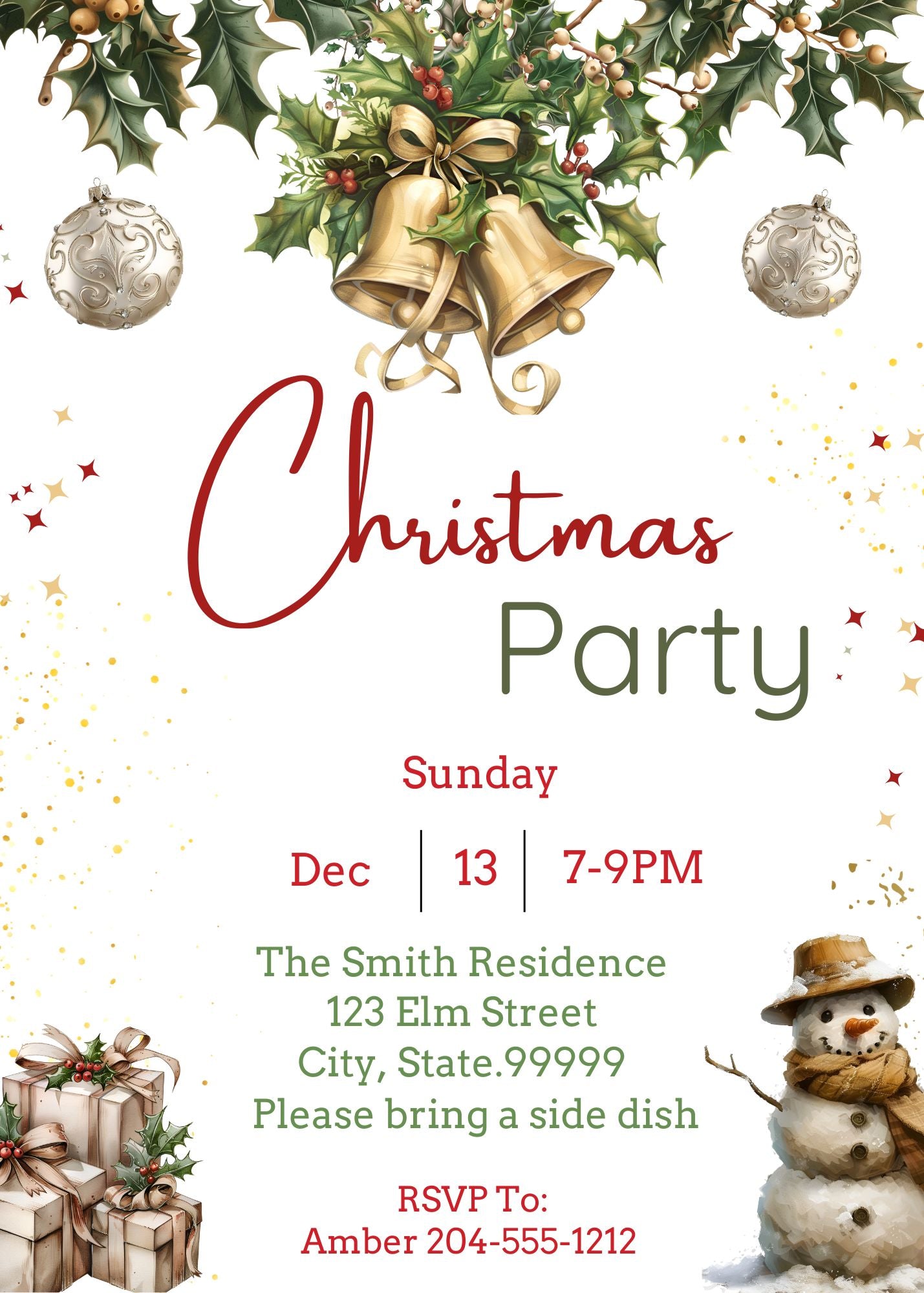 family christmas party invitation 