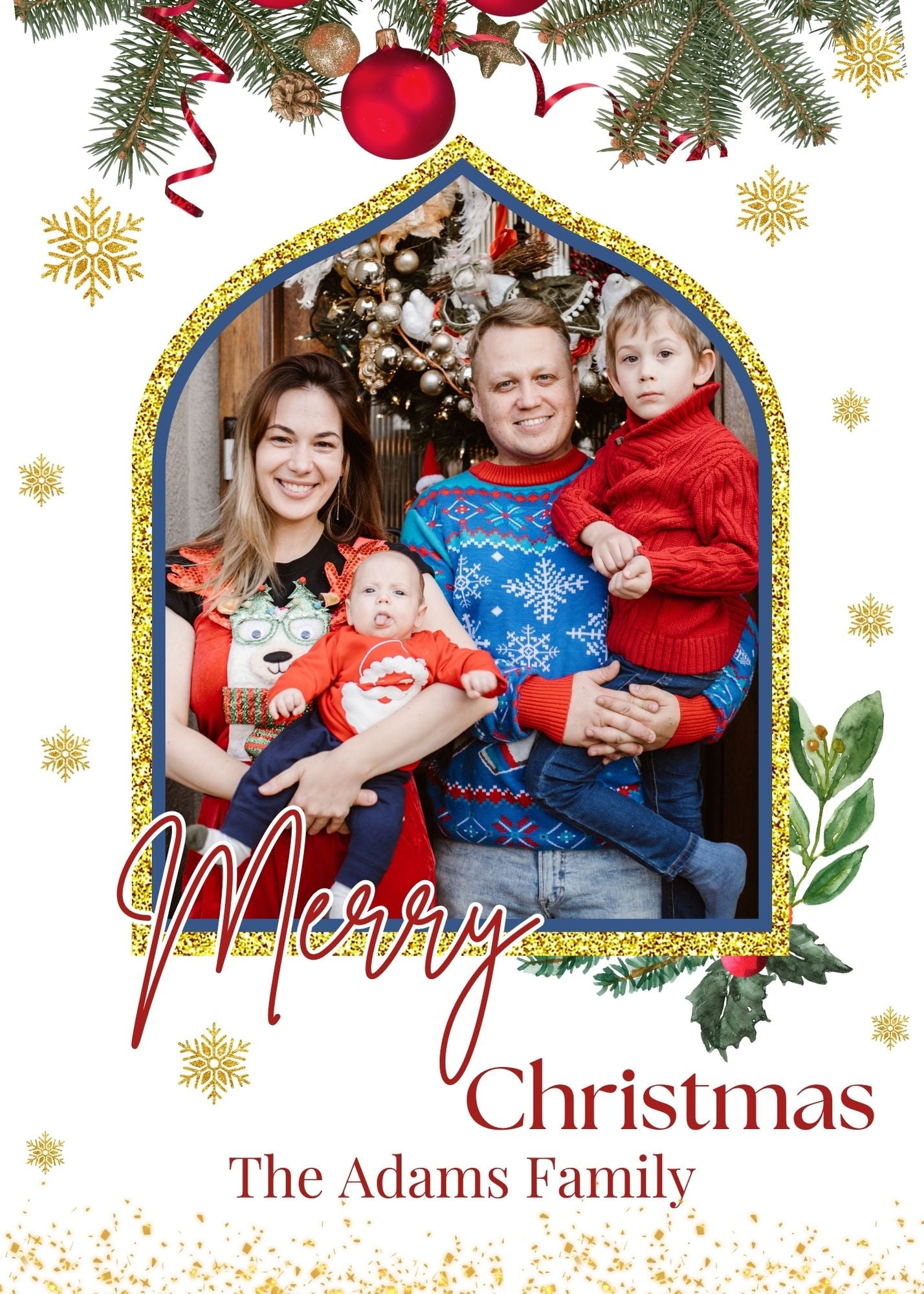 cute family photo christmas card 