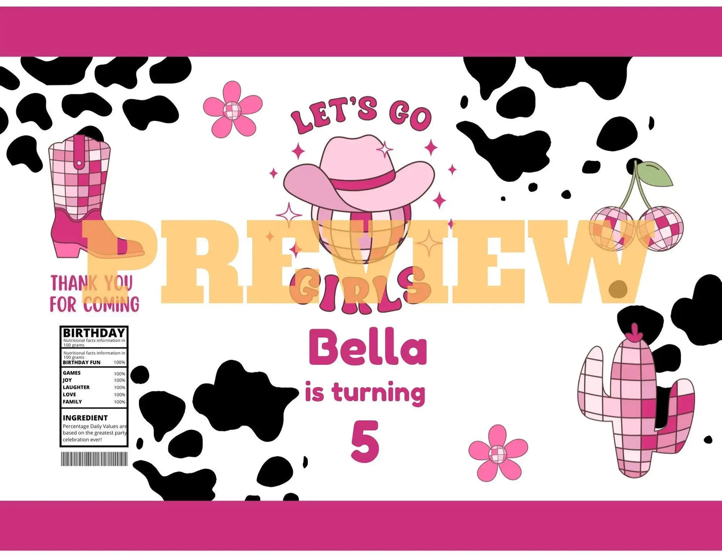 pink cowgirl disco party ideas 