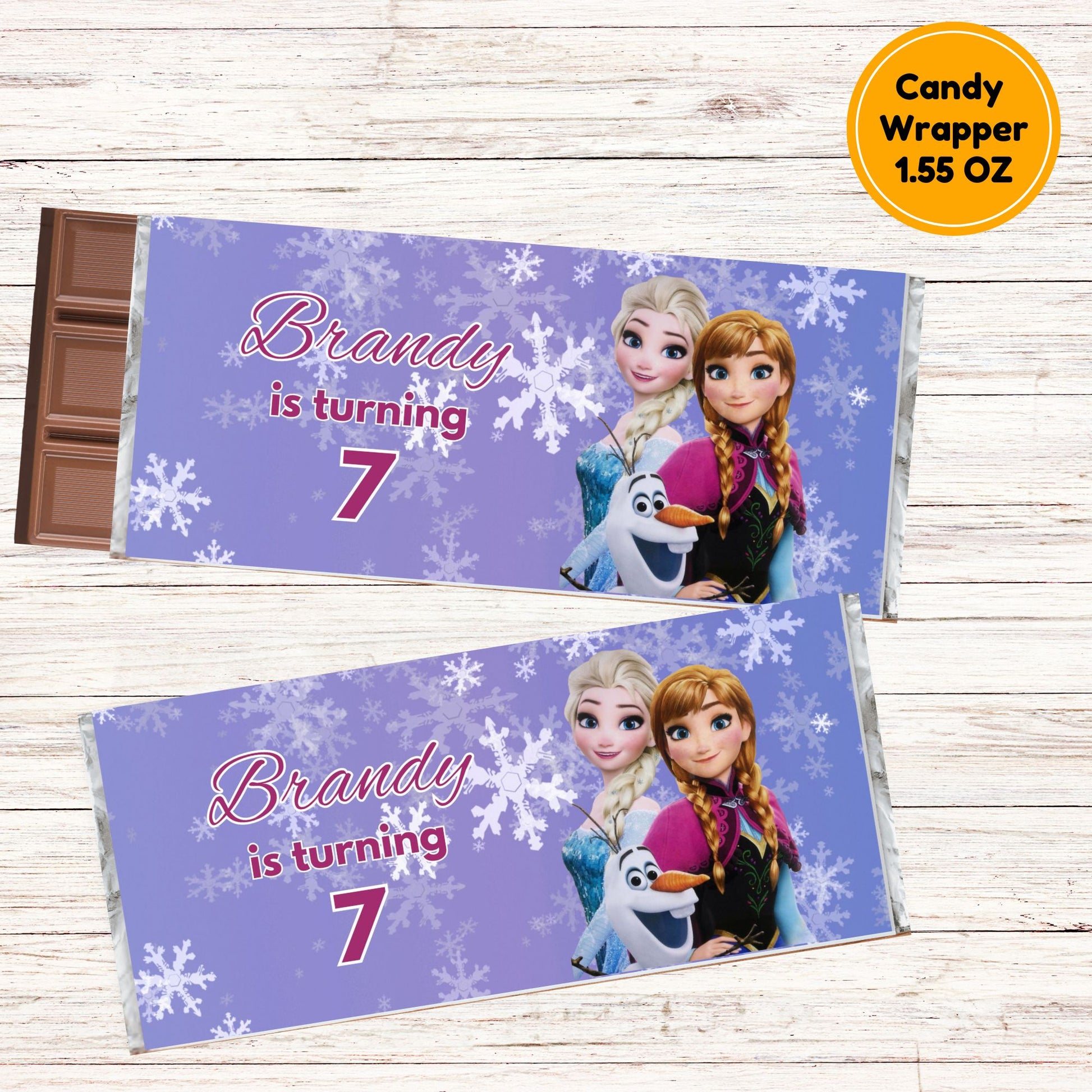 Frozen chocolate bar wrapper digital download