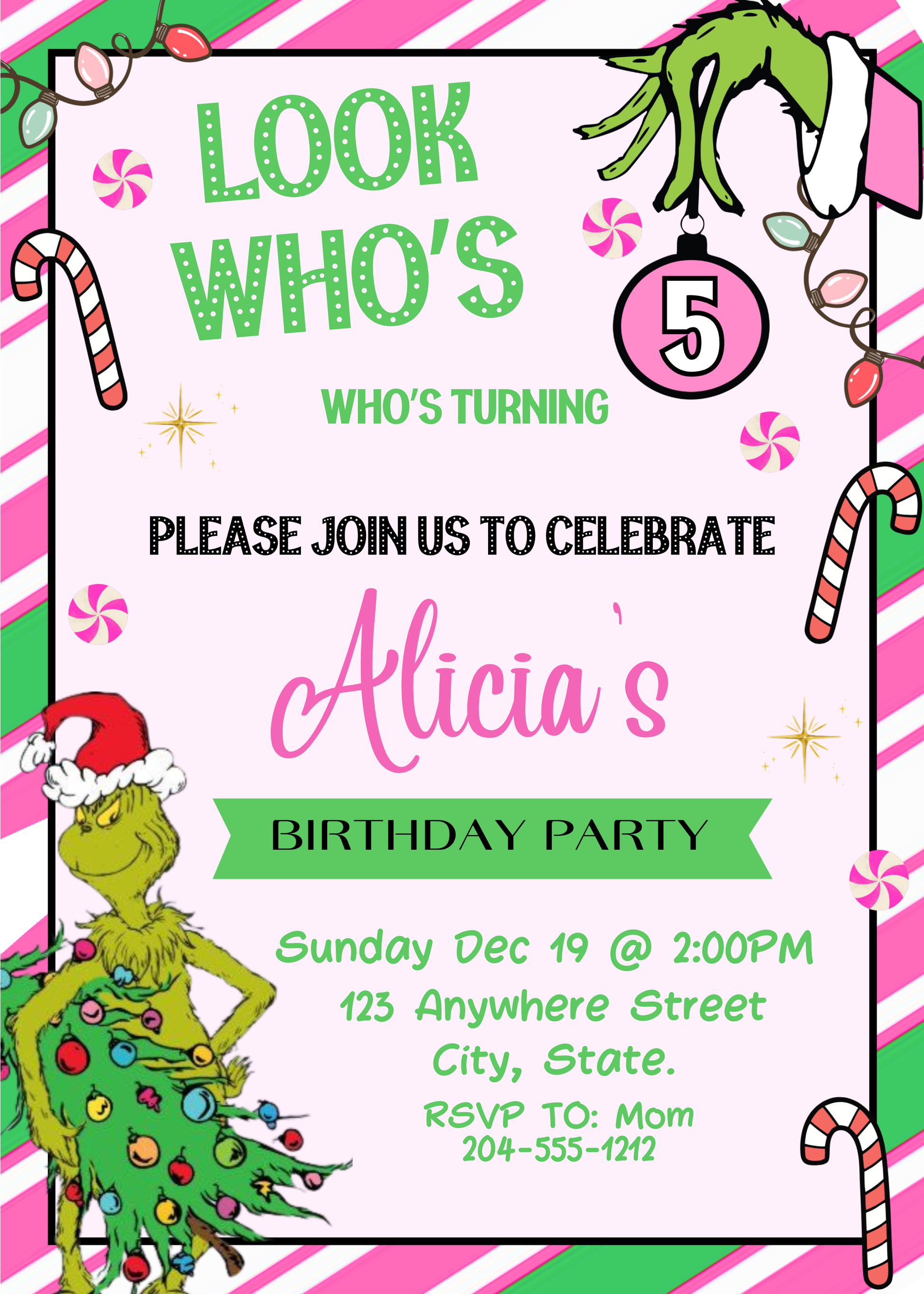 Digital download
Dr. Seuss
Who-liday theme
Holiday party invitation