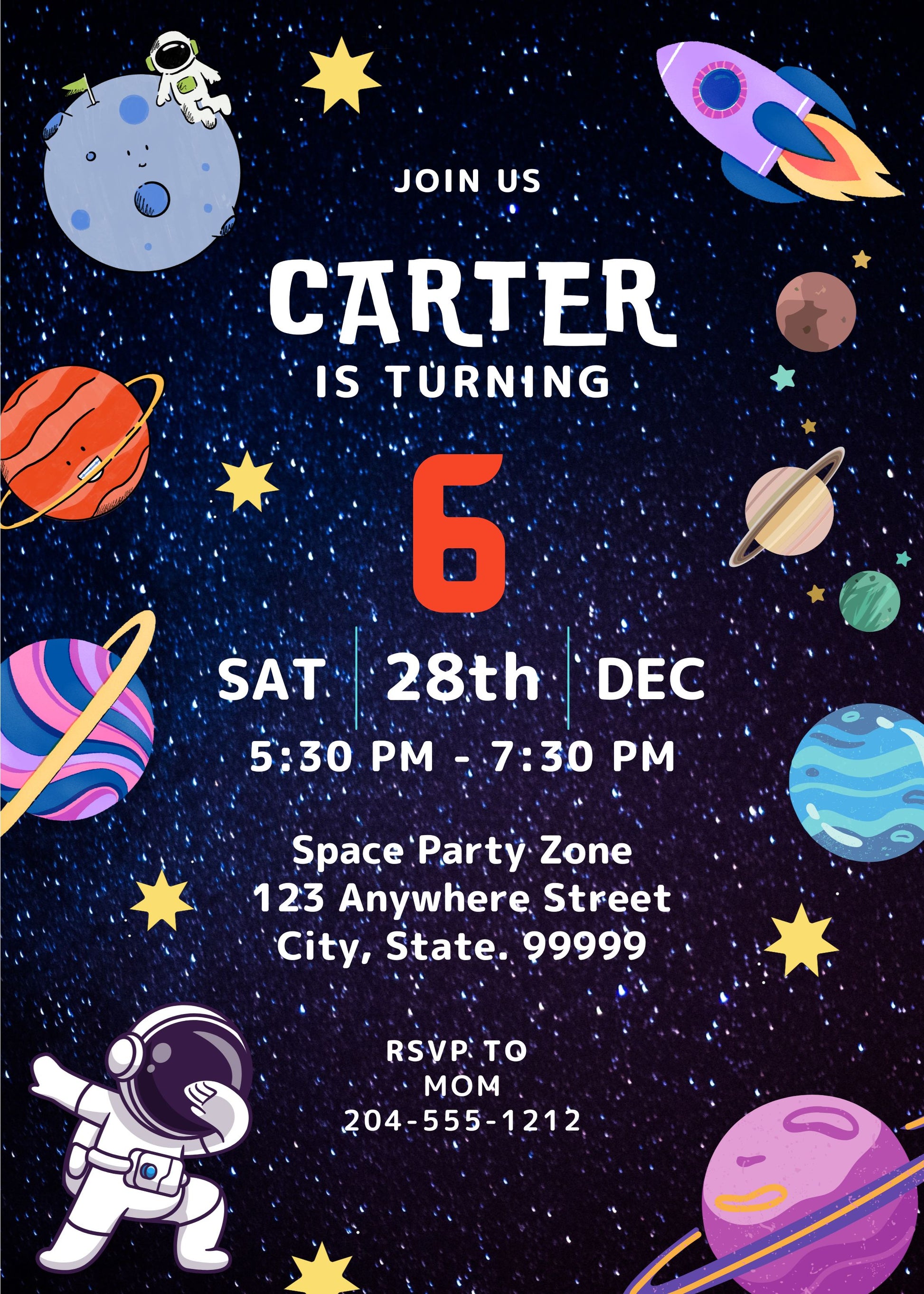 Galaxy Party
Blast Off Invitation
Kids Planet Theme
Instant Download