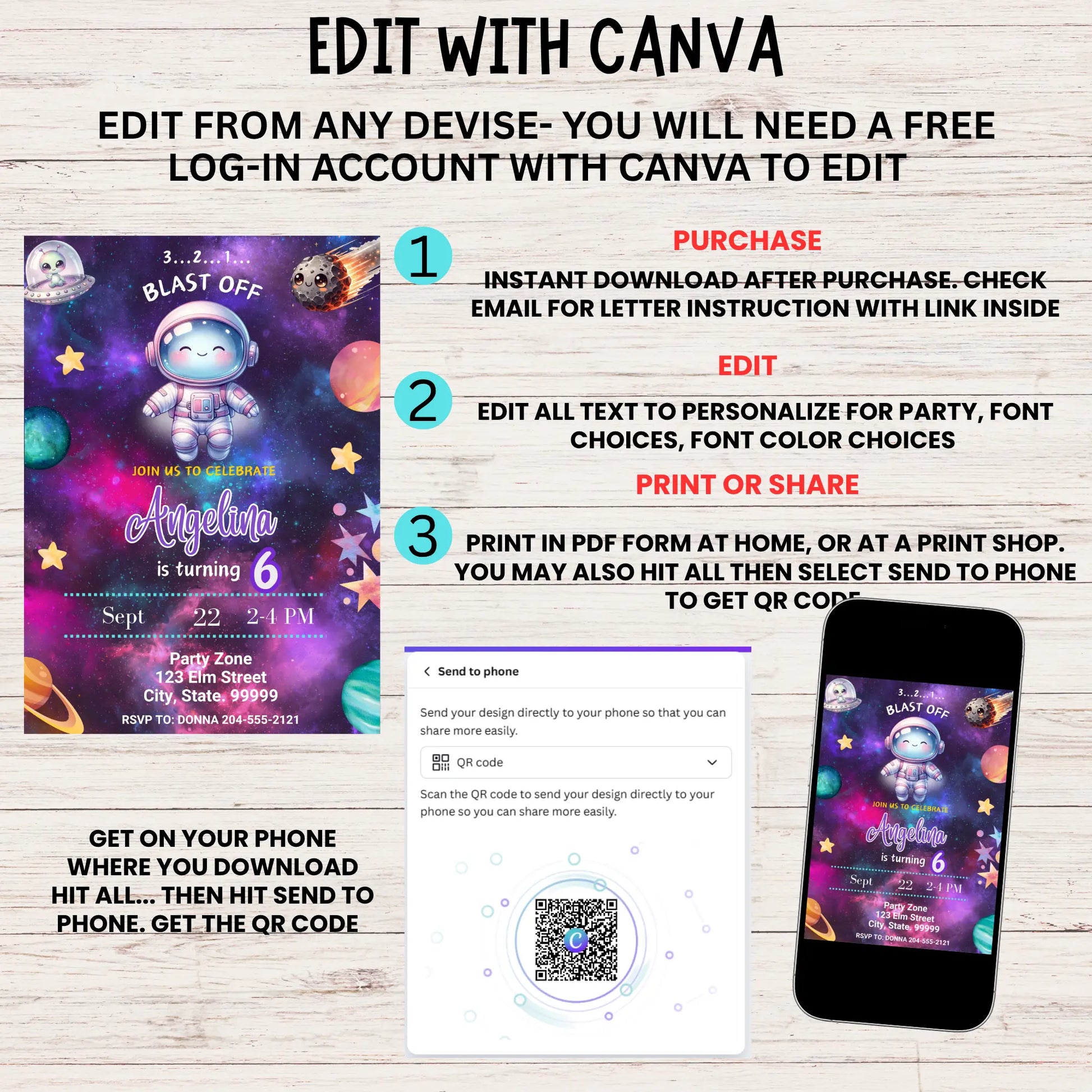 She’s Turning [Age]", "Anicka's Space Mission", "Space Princess Party", "Twinkle Twinkle Little Star", "Blast Off to Fun