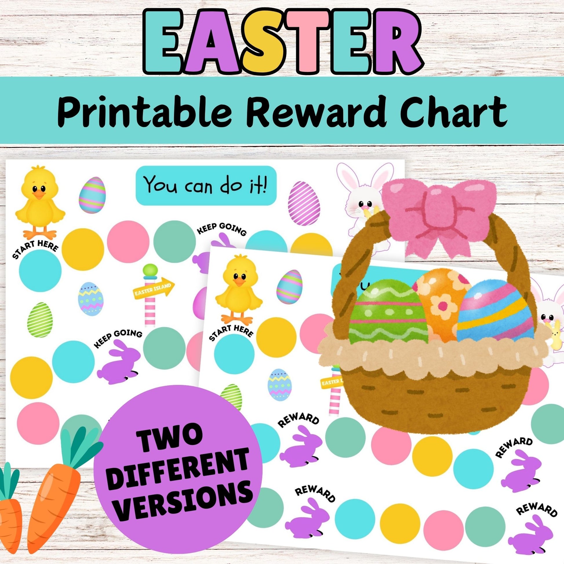 Printable Easter Reward Chart | Kids Sticker Chart | Bunny Behavior Tracker | Toddler Chore Chart | Instant Digital Download