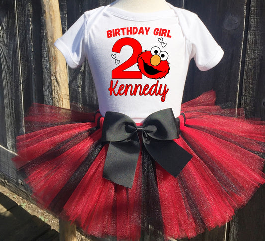 Elmo Birthday Tutu Outfit Set