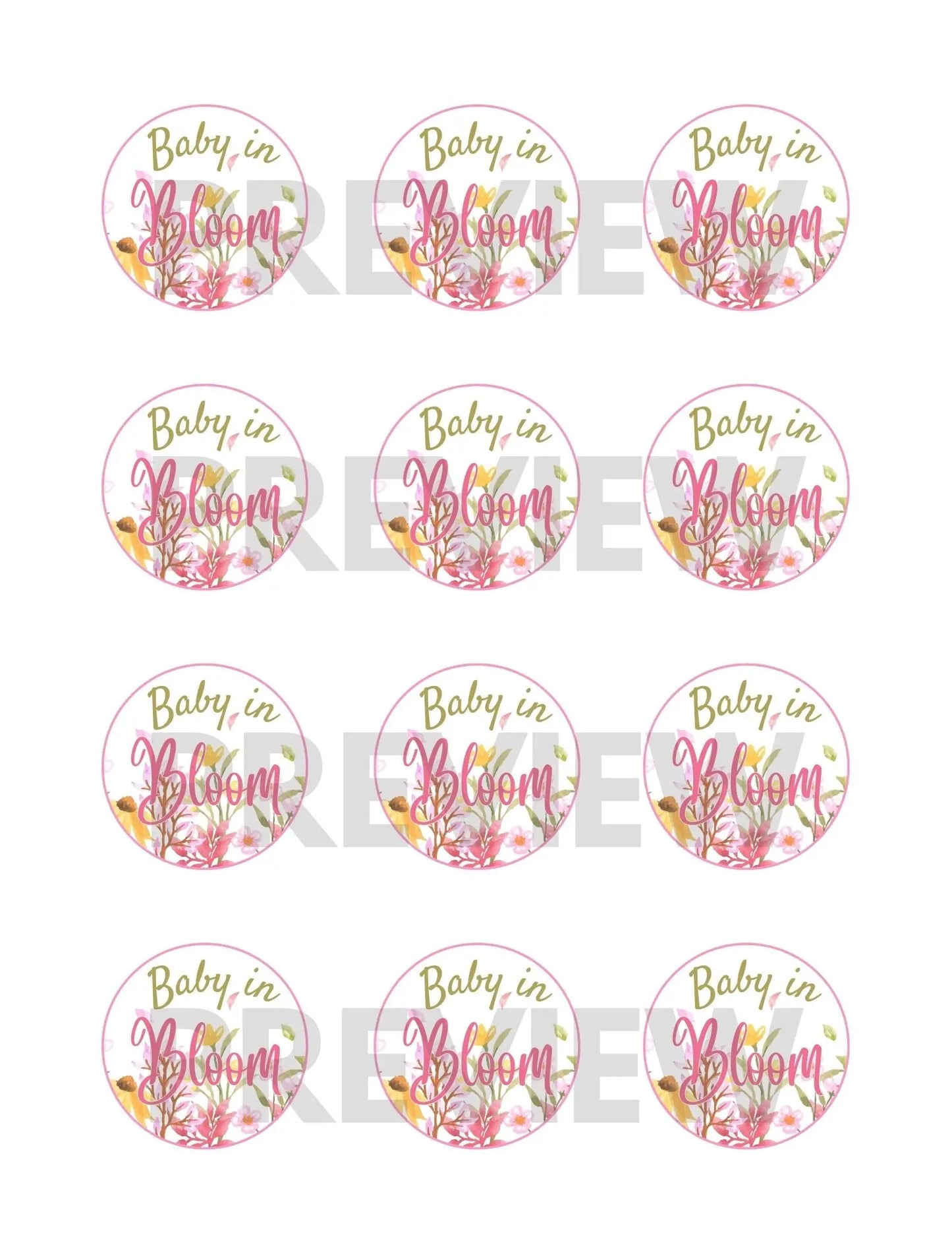 wildflower cupcake toppers printable 