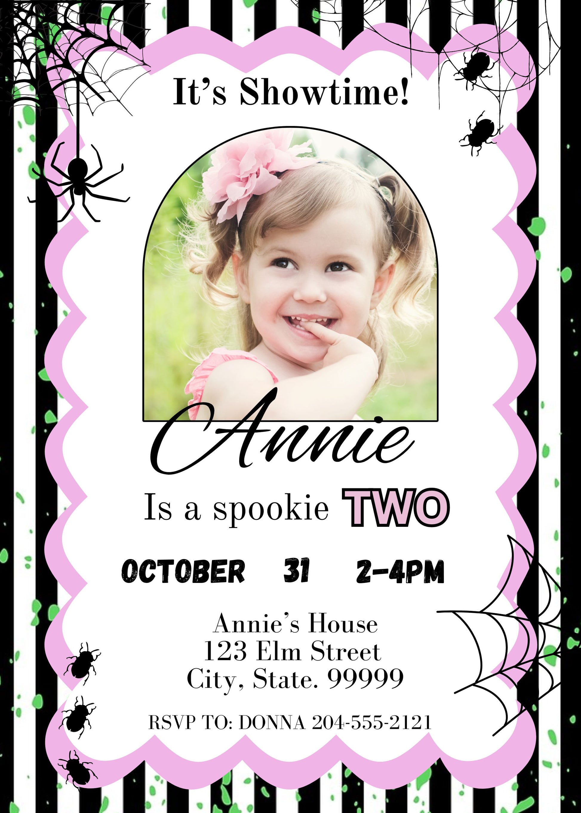girls spooky halloween invite template 