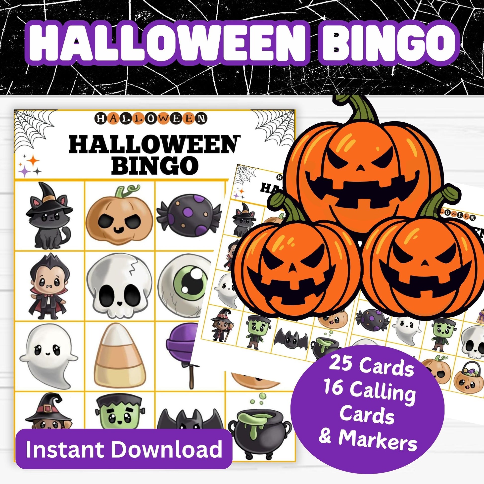 Halloween Bingo - Halloween Activity Game - Instant Download