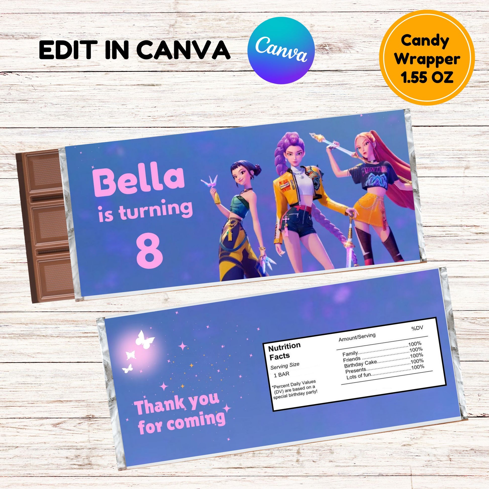 kpop demon hunters candy bar wrappers 