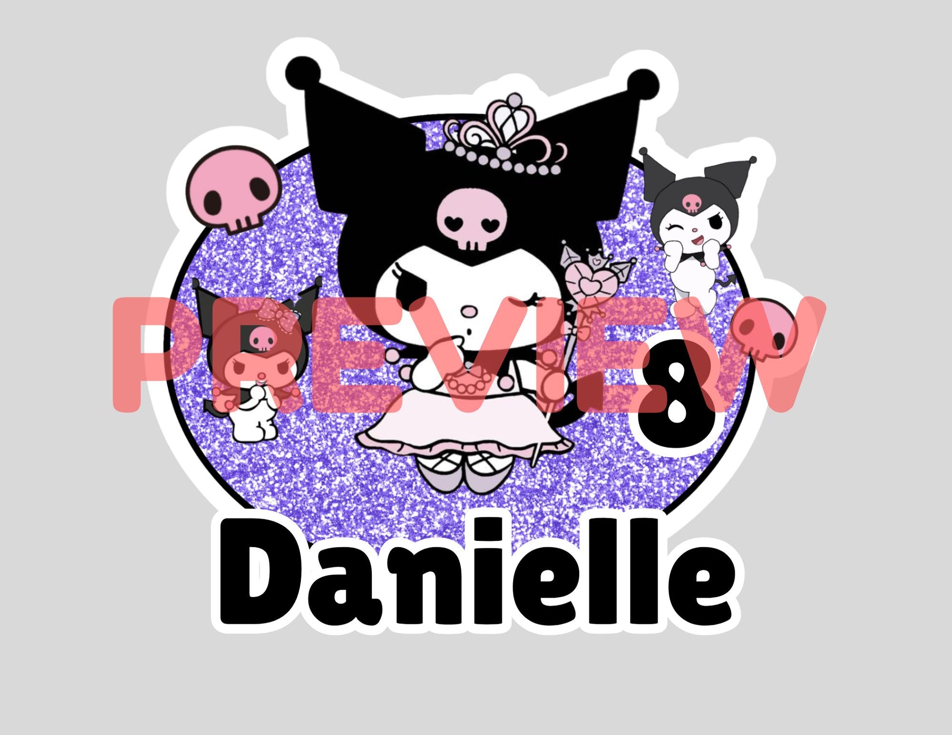 kuromi birthday cake topper in canva 