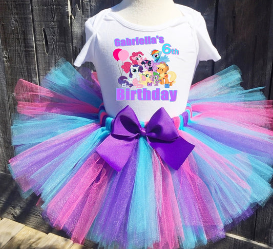 Girls My Little Pony Birthday Outfit, Customized T-shirt
