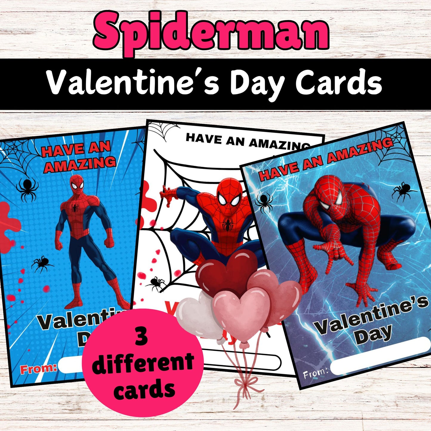 Spiderman Valentine's Day Cards for Kids - Printable Spiderman Valentine's Day Cards 