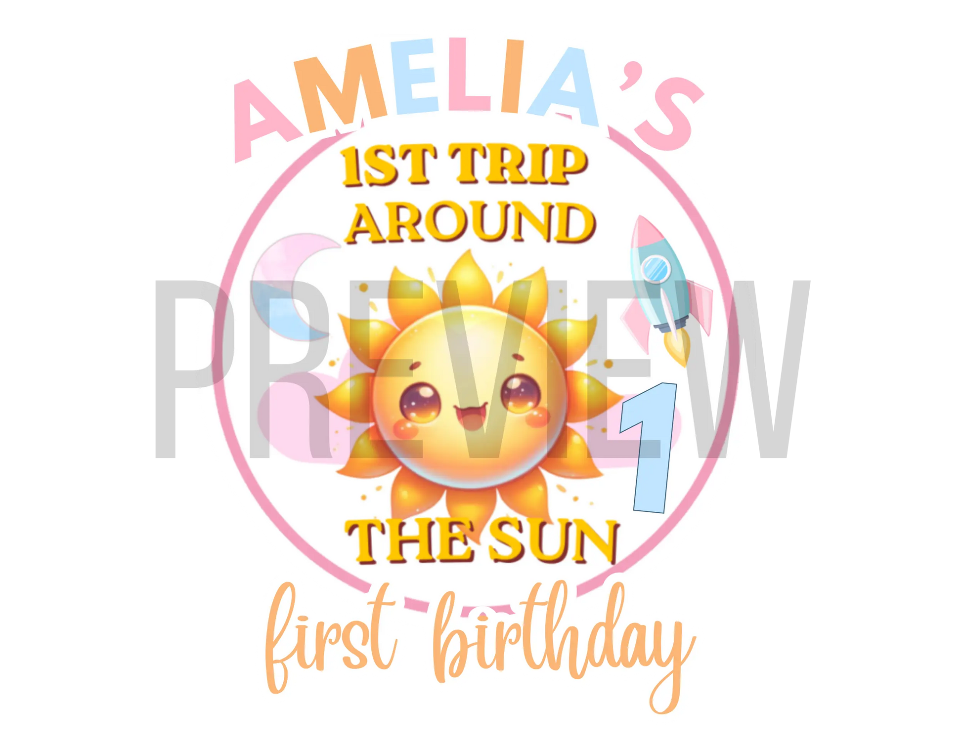 DIY sun shape cake topper template