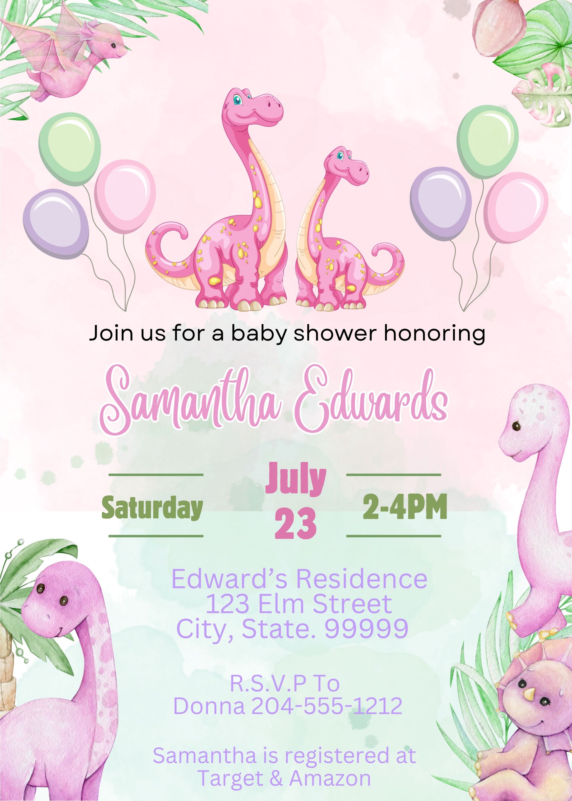 dinosaur baby shower invitation template 