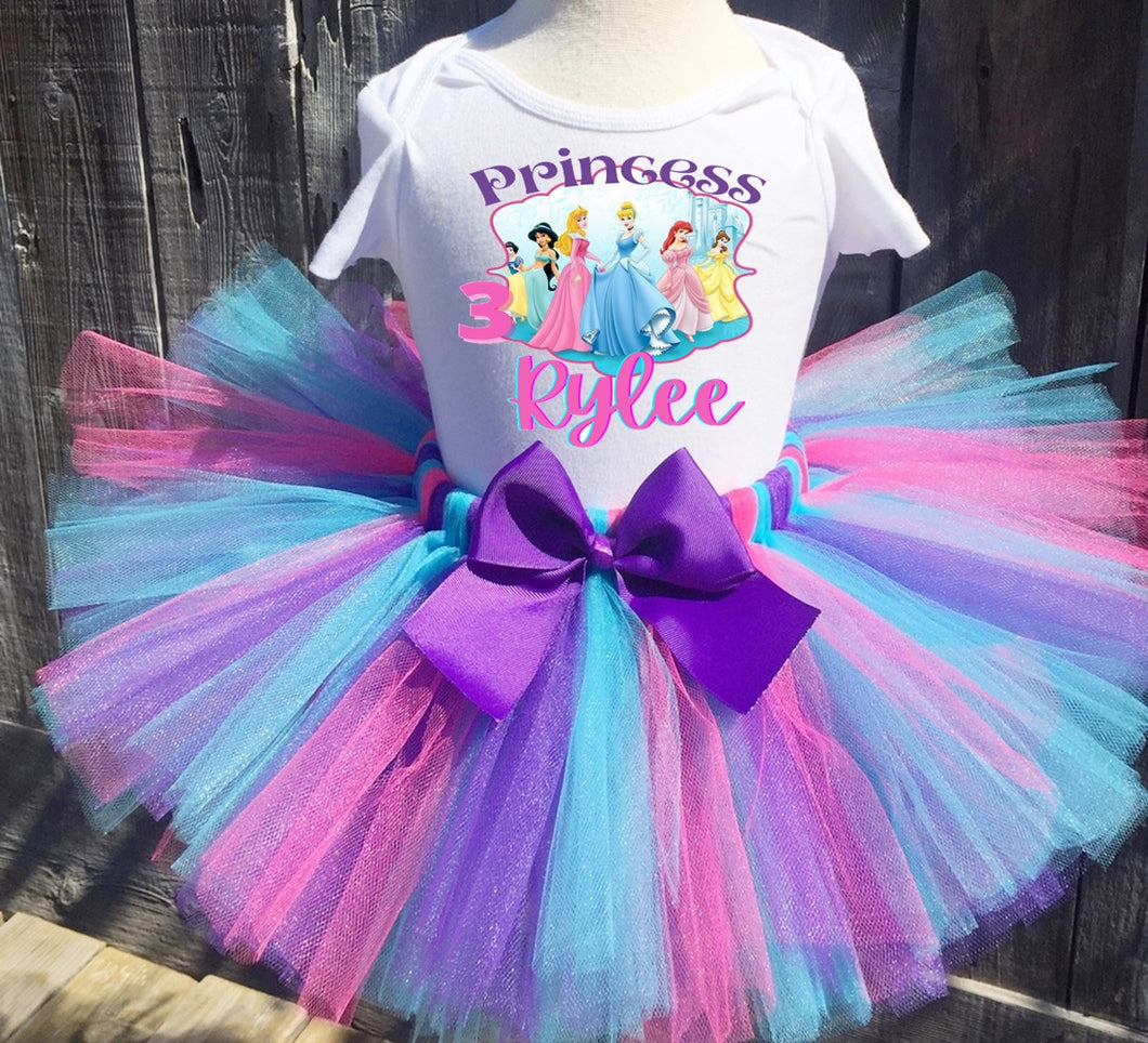 Girls Princess Birthday Tutu Outfit Set