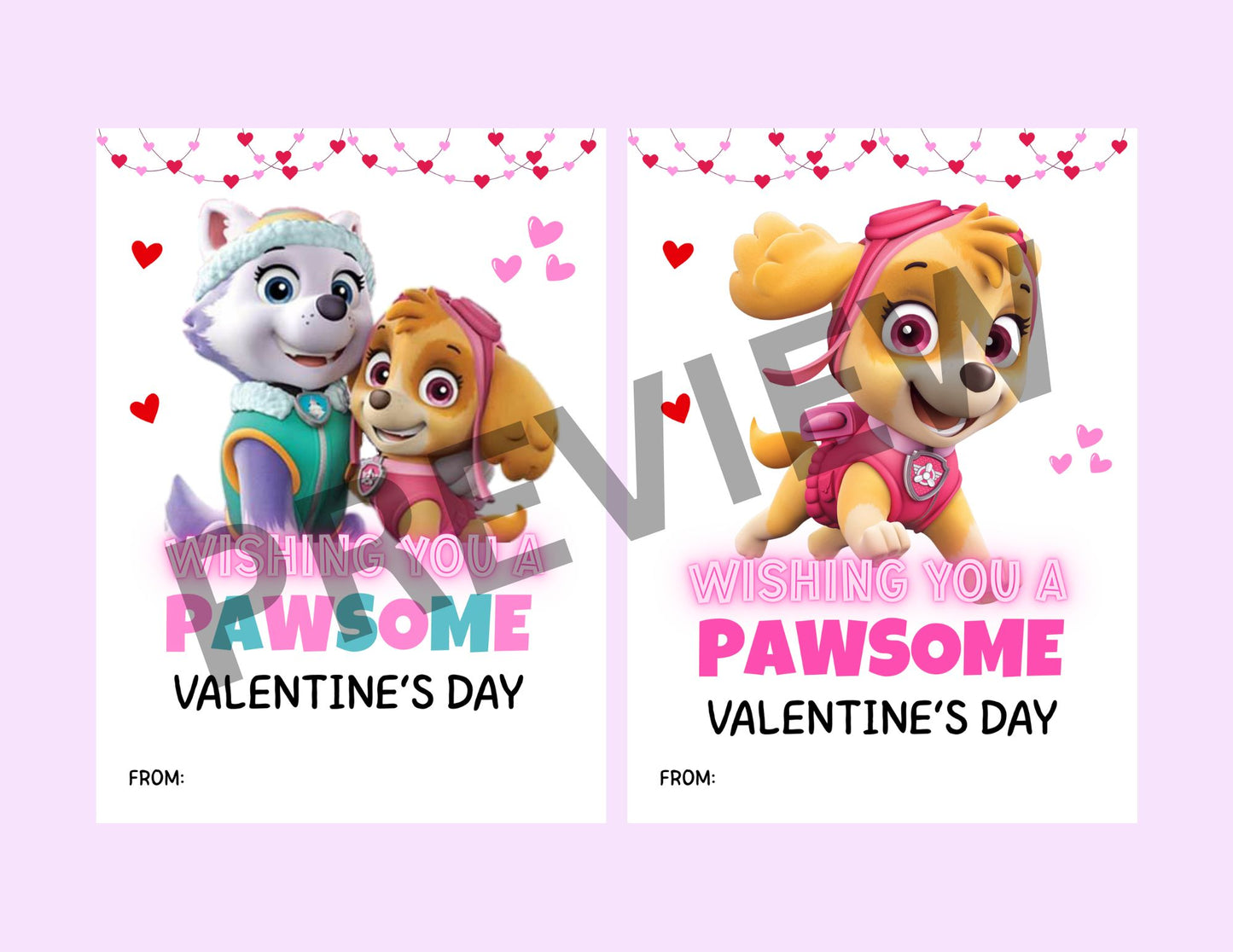Classroom Valentines
Instant Download
Party Favors
Chase, Marshall, Skye, Rubble