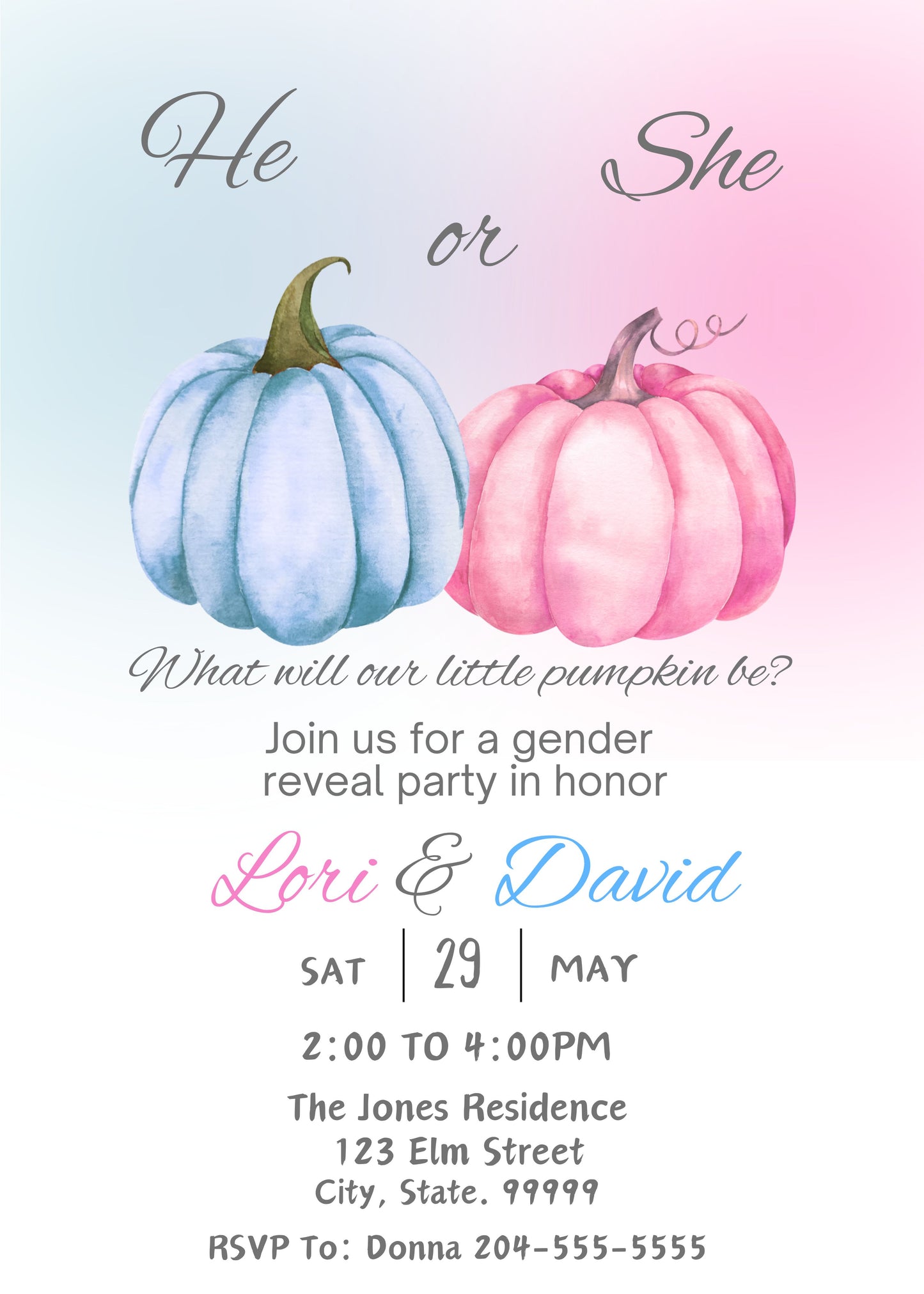 pumpkin gender reveal parties 