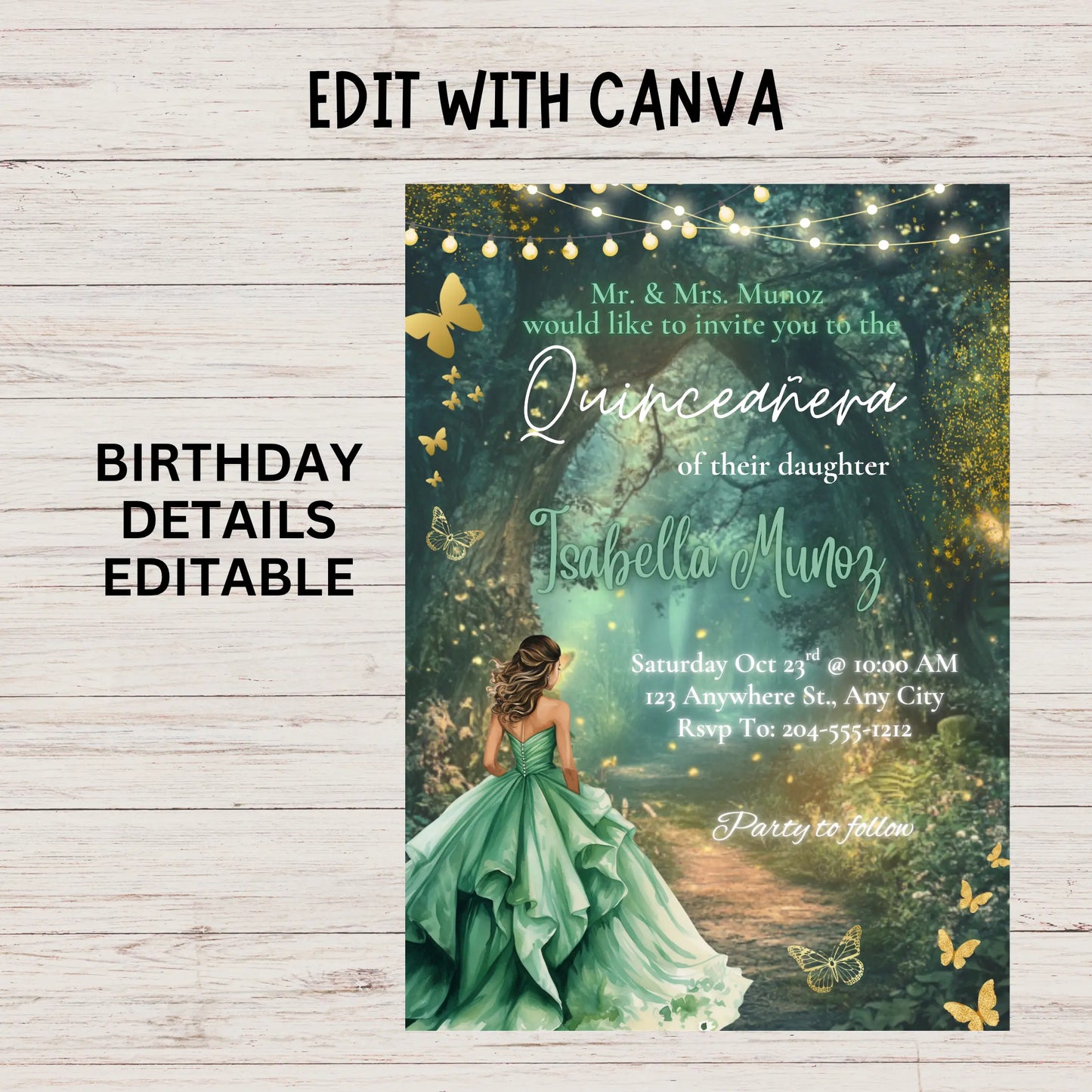 Enchanted Forest Quinceañera, Fairytale Forest 15th Birthday, Fairy Garden Party, Woodland Theme, Magical Forest Party.