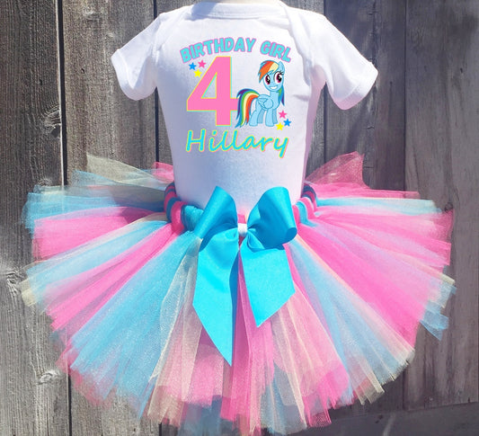 Rainbow Dash Customized Birthday Tutu Outfit