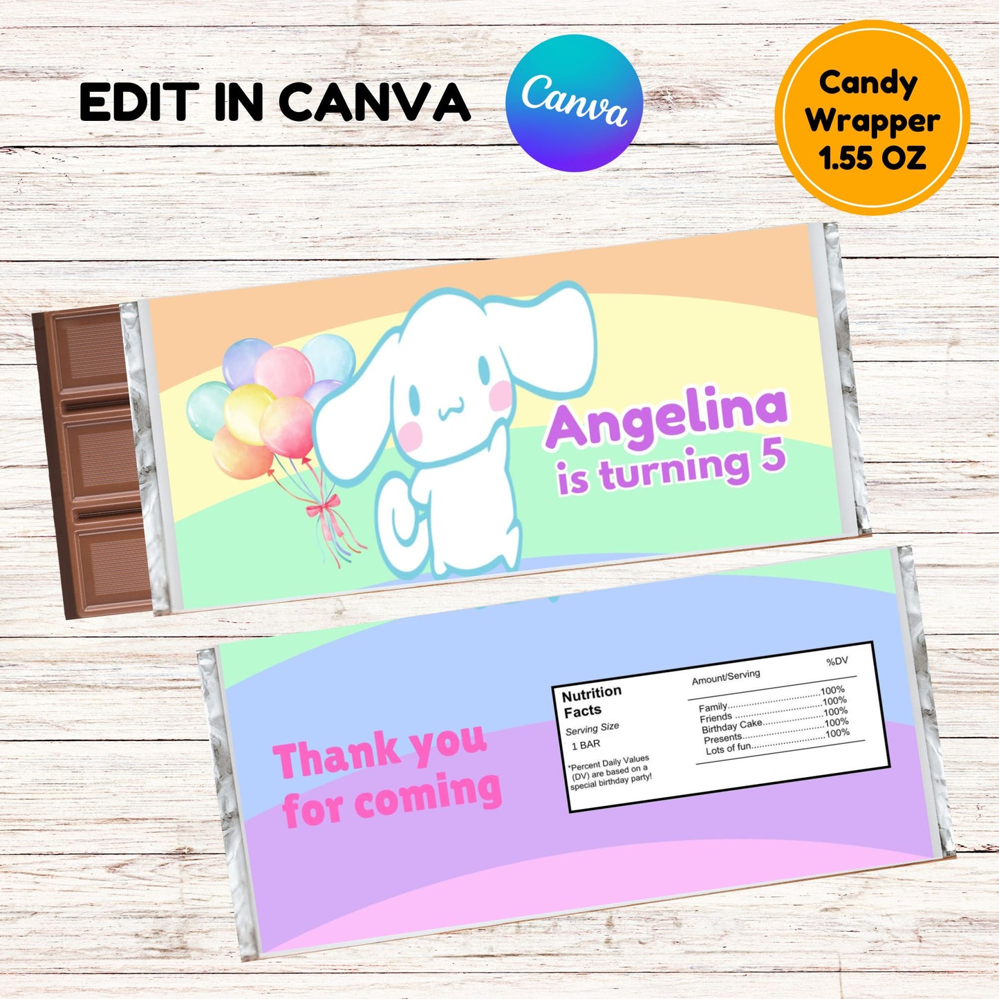 Cinnamoroll candy bar wrapper 