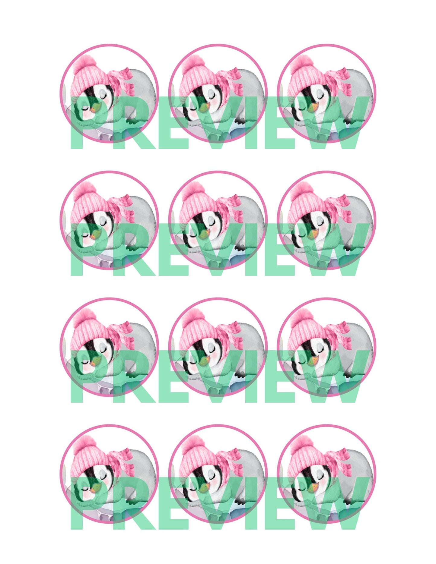 Girl penguin party table scatter
Blush pink penguin baby shower supplies 