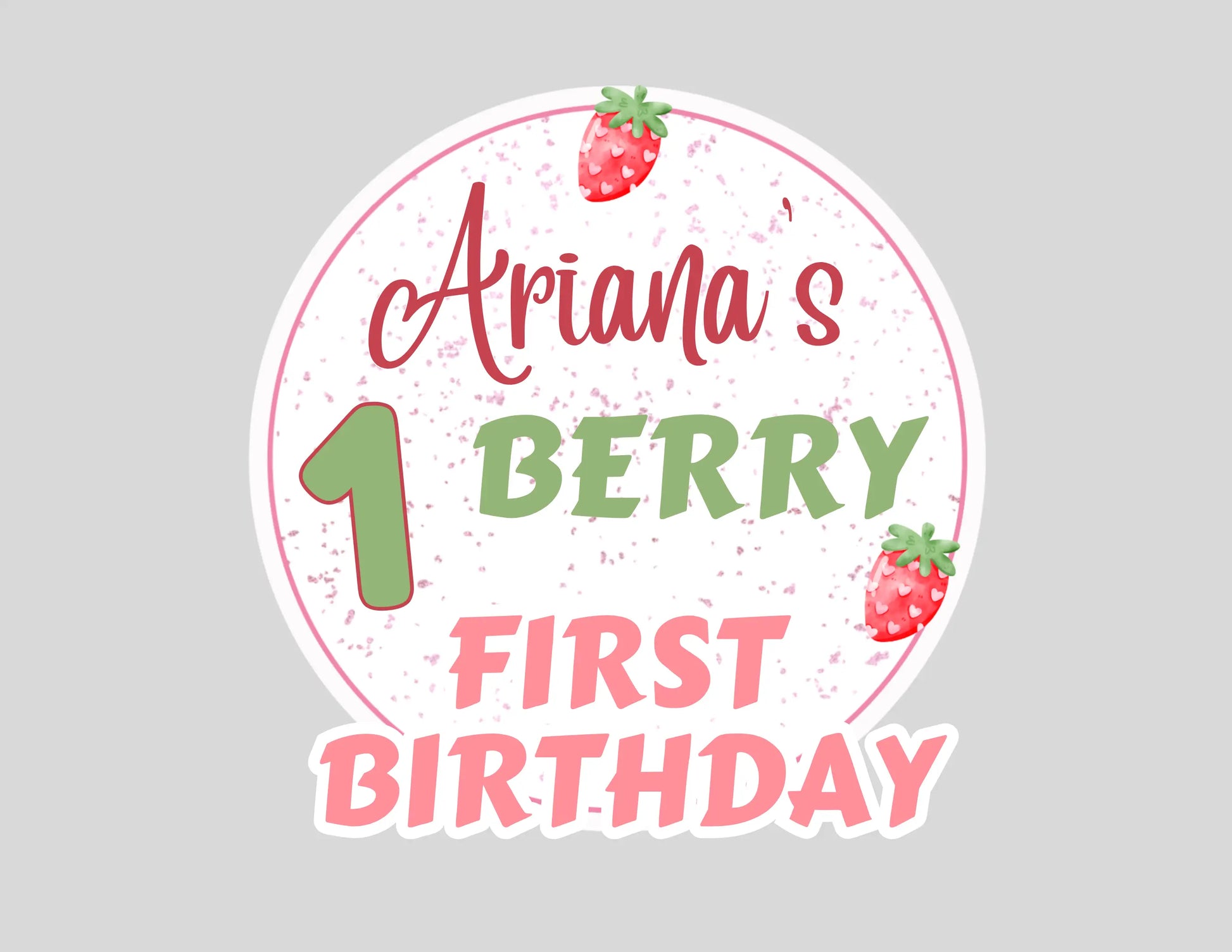 Editable Canva Template, Strawberry Smash Cake Decor, Berry Sweet Birthday, First Birthday Party Supplies.