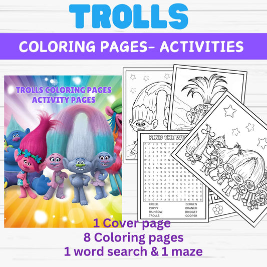 Trolls Coloring Pages Printable Online - Trolls Coloring Activity Pages 