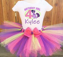Load image into Gallery viewer, Girls Twilight Sparkle Personalized Birthday Outfit
