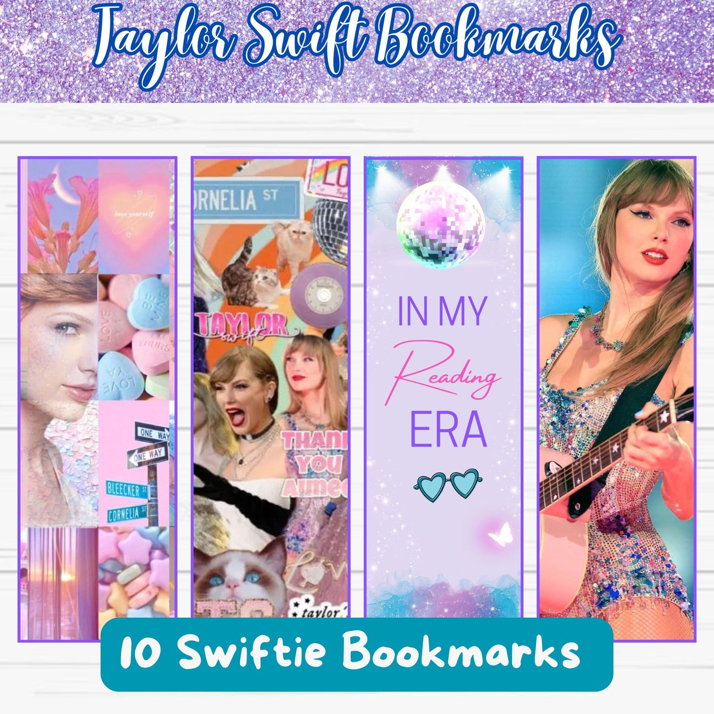 In My Reading Era" Taylor Swift Inspired Bookmarks- Printable Instant Download 