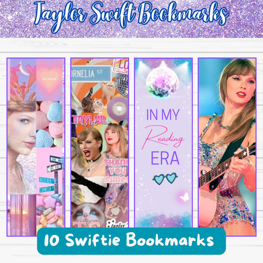 In My Reading Era" Taylor Swift Inspired Bookmarks- Printable Instant Download 