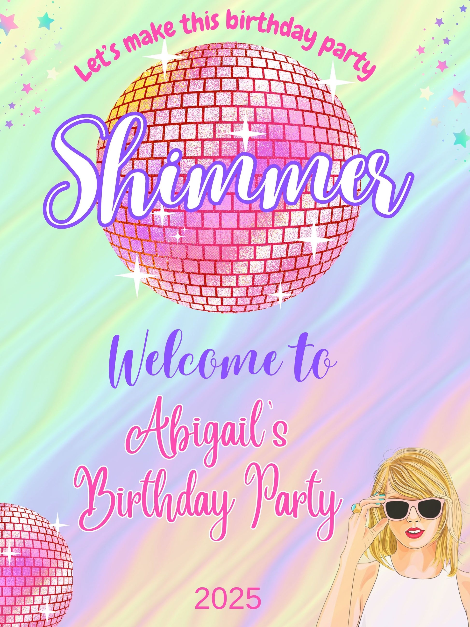 taylor swift birthday welcome sign template 