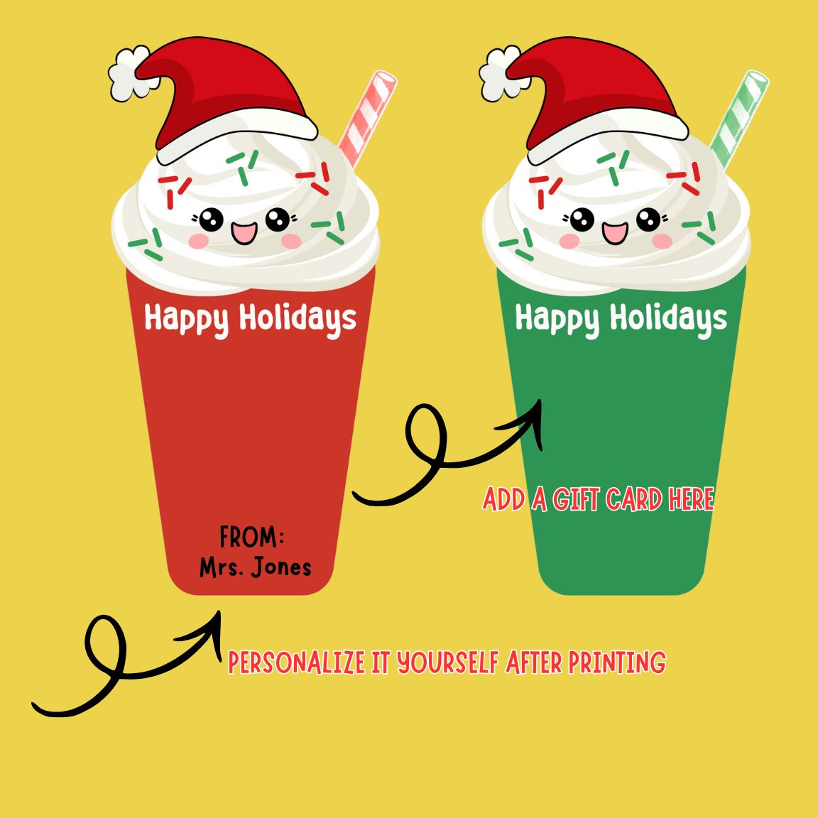 Holiday Gift Card
Personalized Gift
Stocking Stuffer
Secret Santa Gift